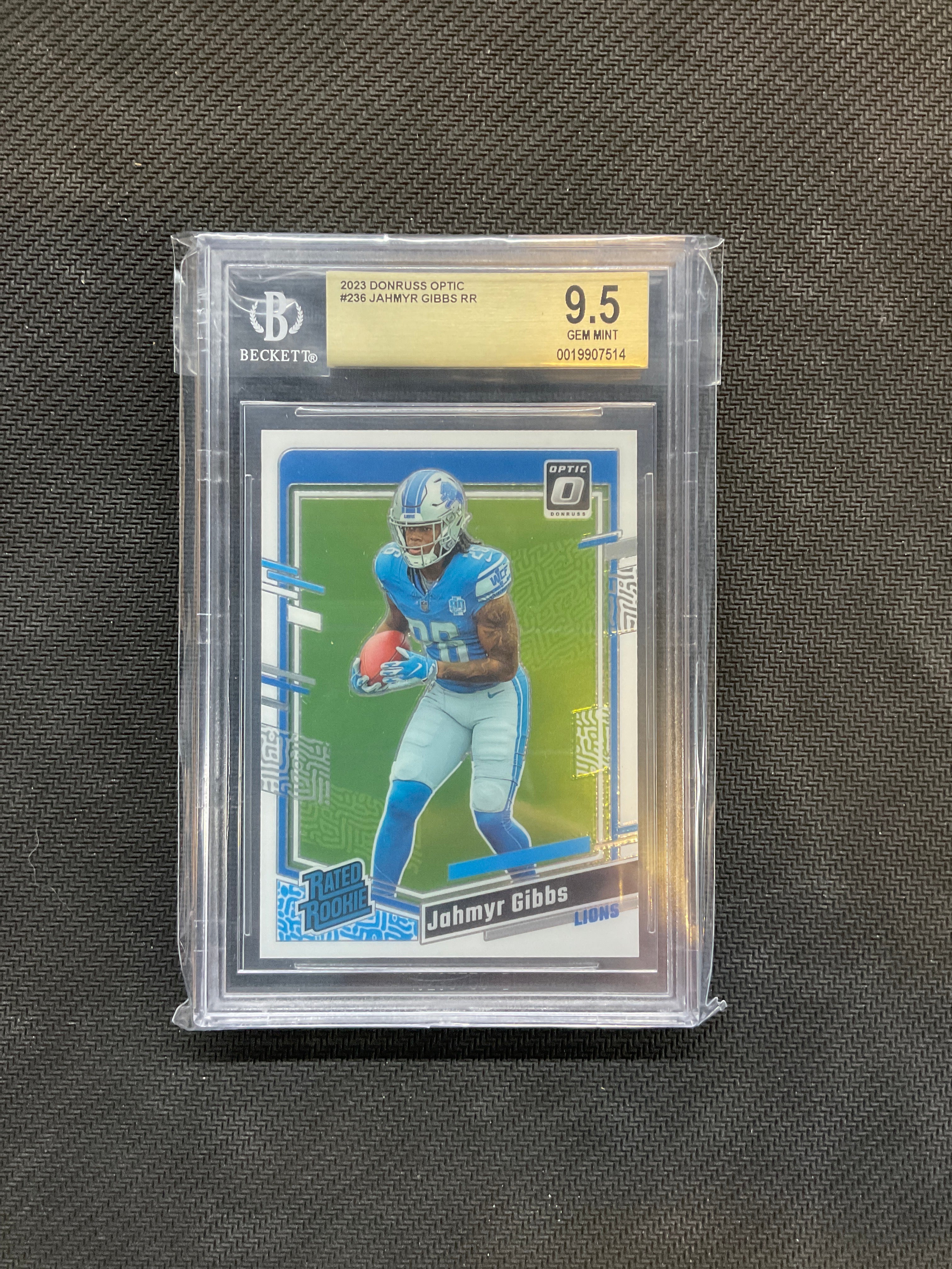 2023 Donruss Optic Jahmyr Gibbs #236 Rookie BGS 9.5