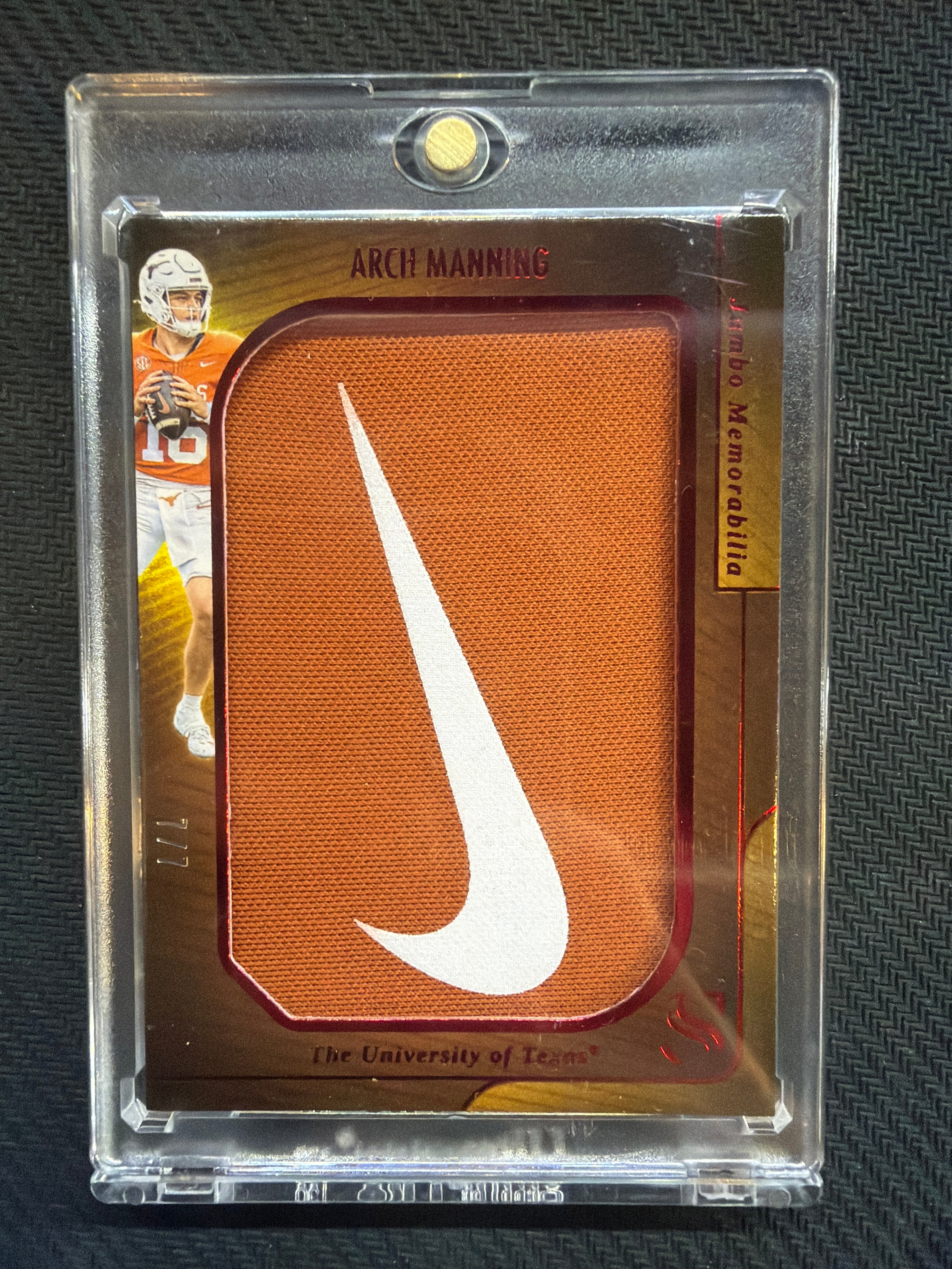 2025 Panini Silhouette Football Arch Manning Jumbo Memorabillia /7 Nike Swoosh Texas