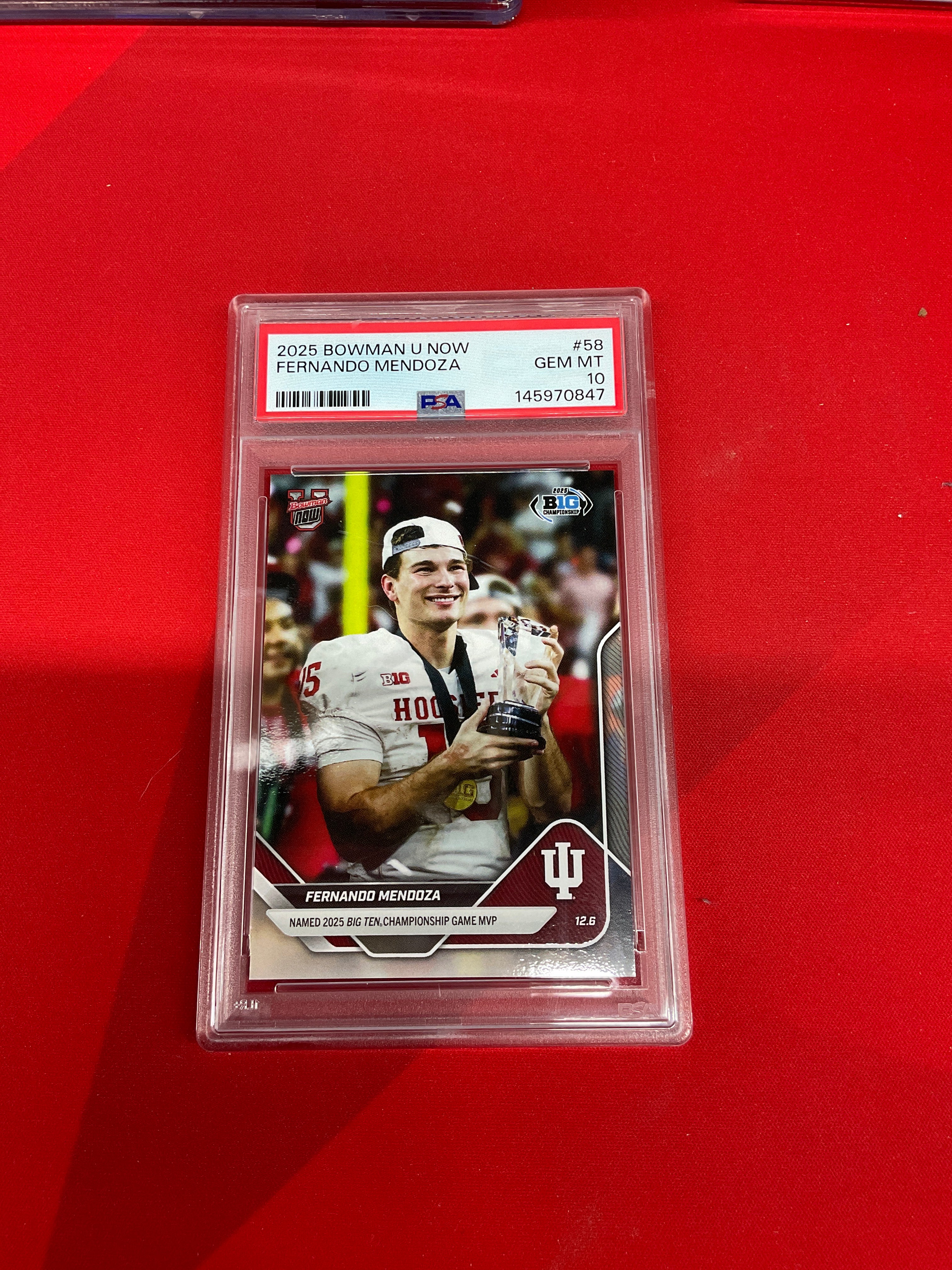 2025 Bowman U Now Fernando Mendoza Rookie #58 PSA 10 Indiana