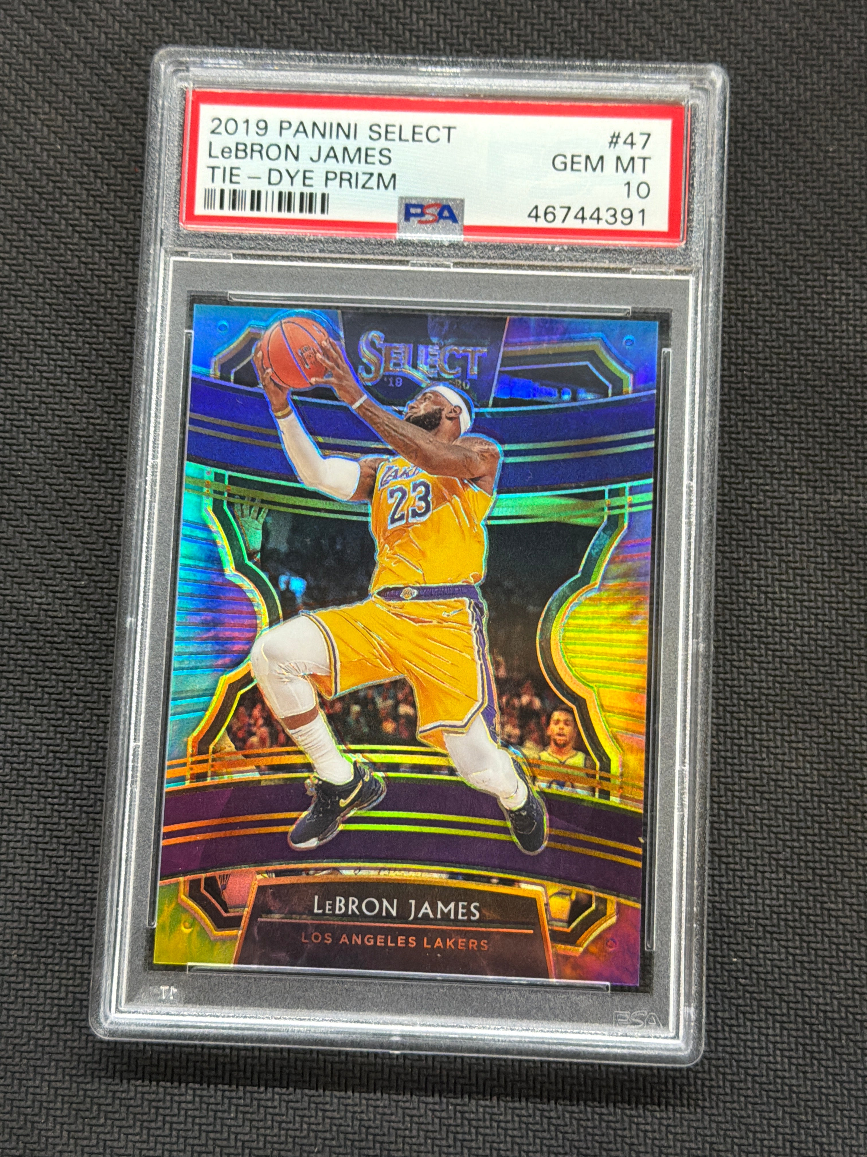 2019 Panini Select Lebron James Tie Dye Prizm /25 PSA 10 Lakers