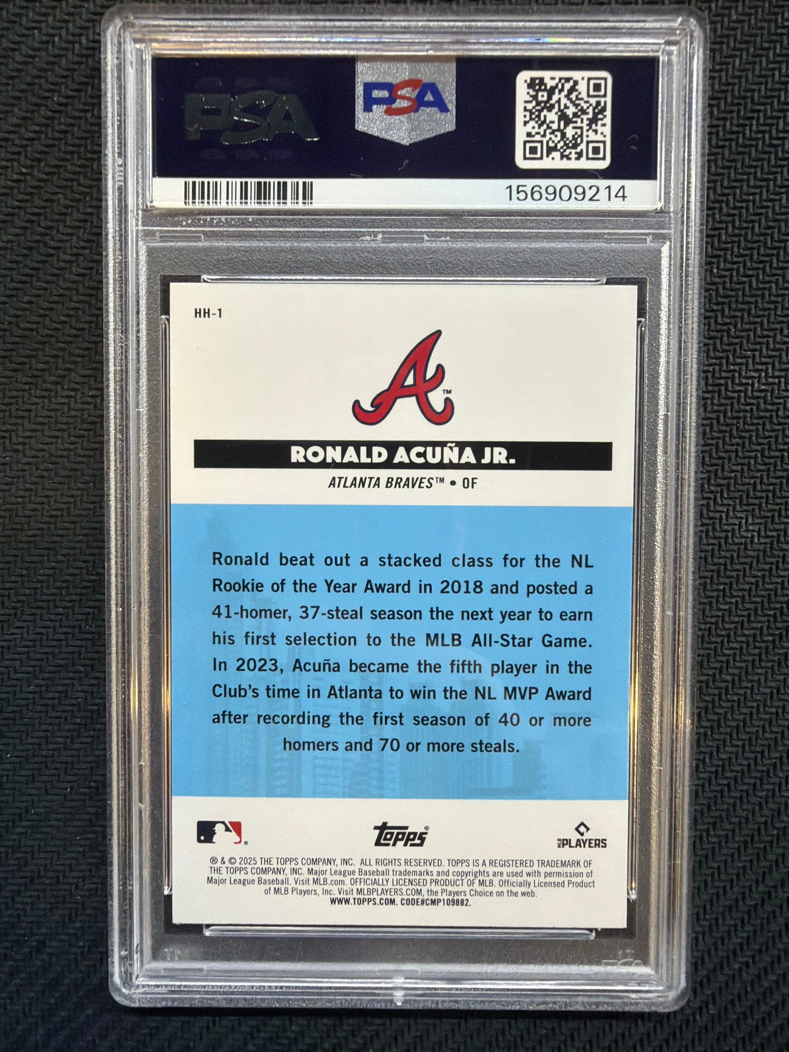 2025 Topps All Star Game Ronald Acuna Jr Homegrown Heroes #HH1 PSA 10 Braves