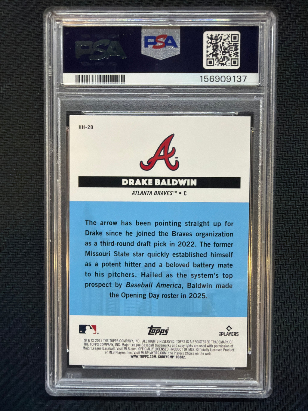 2025 Topps All Star Games Drake Baldwin Homegrown Heroes #HH20 PSA 10 Braves 137