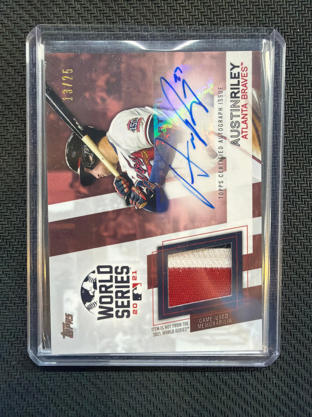 2022 Topps Austin Riley 2021 World Series Patch Auto /25 Braves
