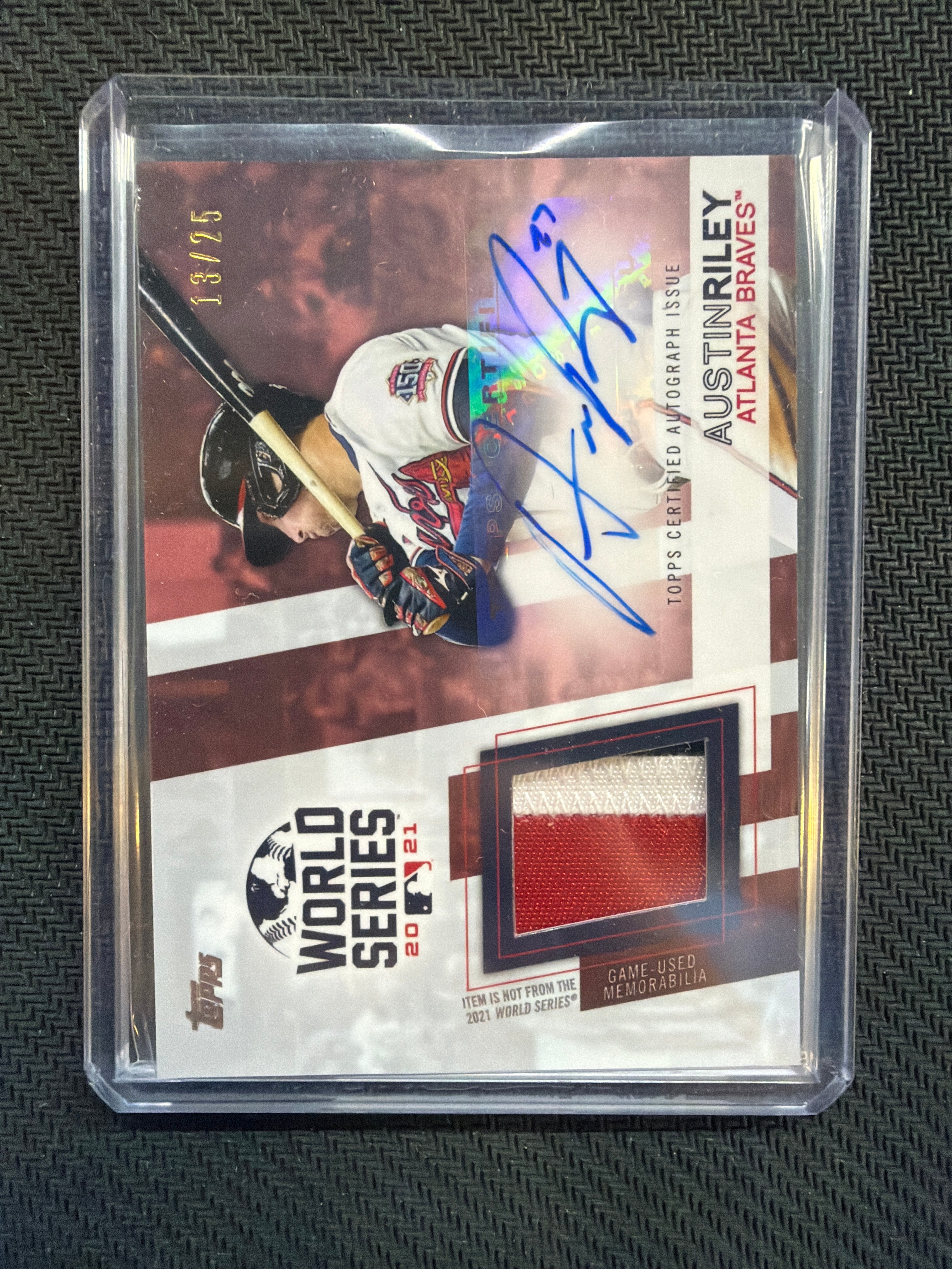 2022 Topps Austin Riley 2021 World Series Patch Auto /25 Braves