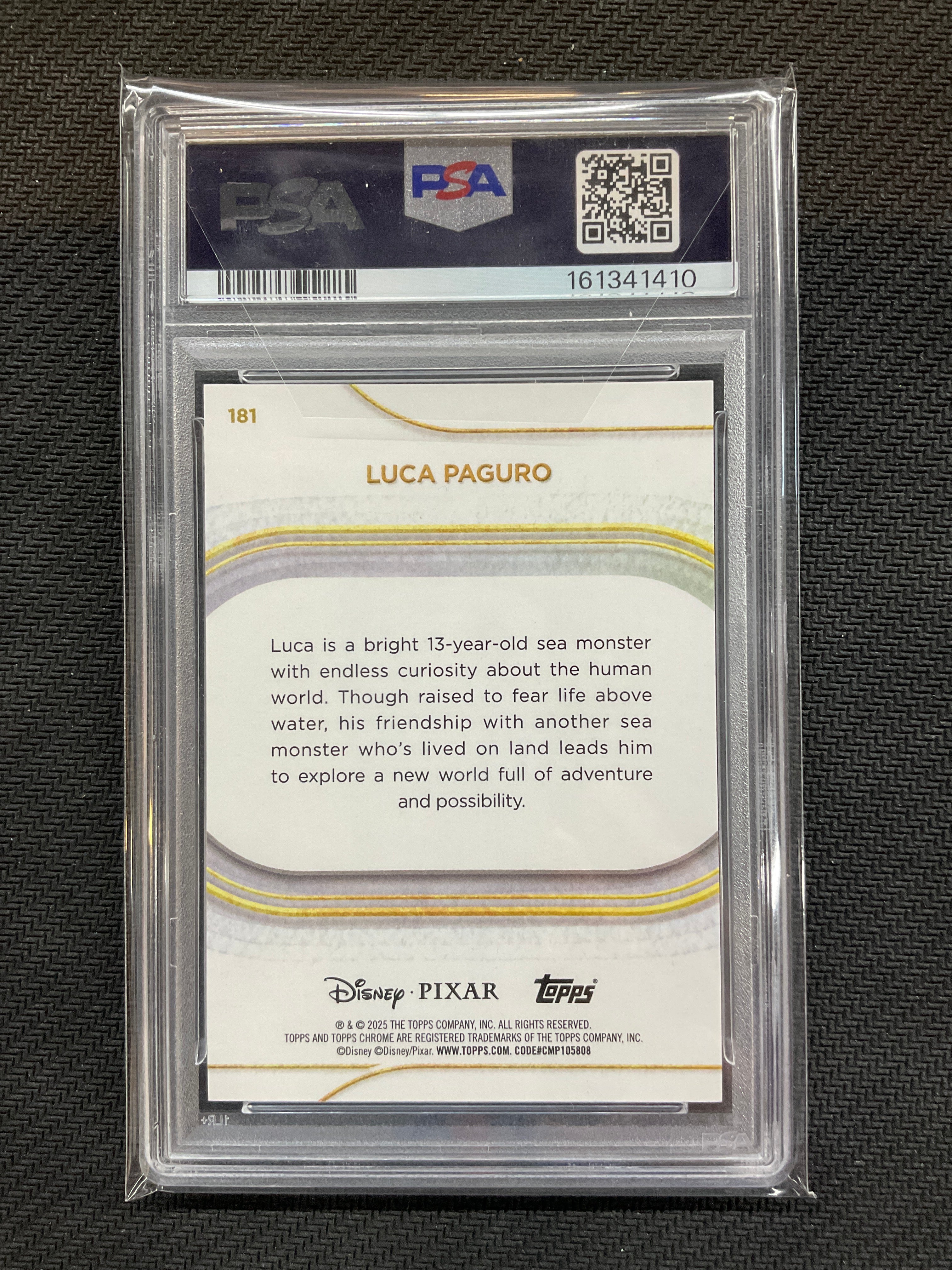 2025 Topps Chrome Disney Luca Paguro Image Varation /265 PSA 9 410