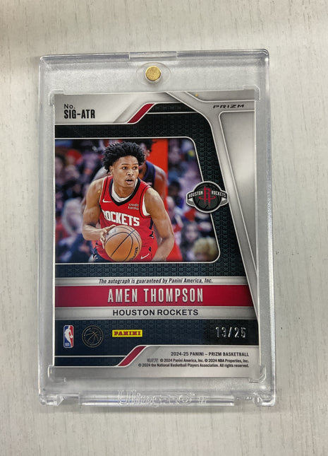 2024-25 Prizm Amen Thompson Blue Shimmer Auto /25 Rockets
