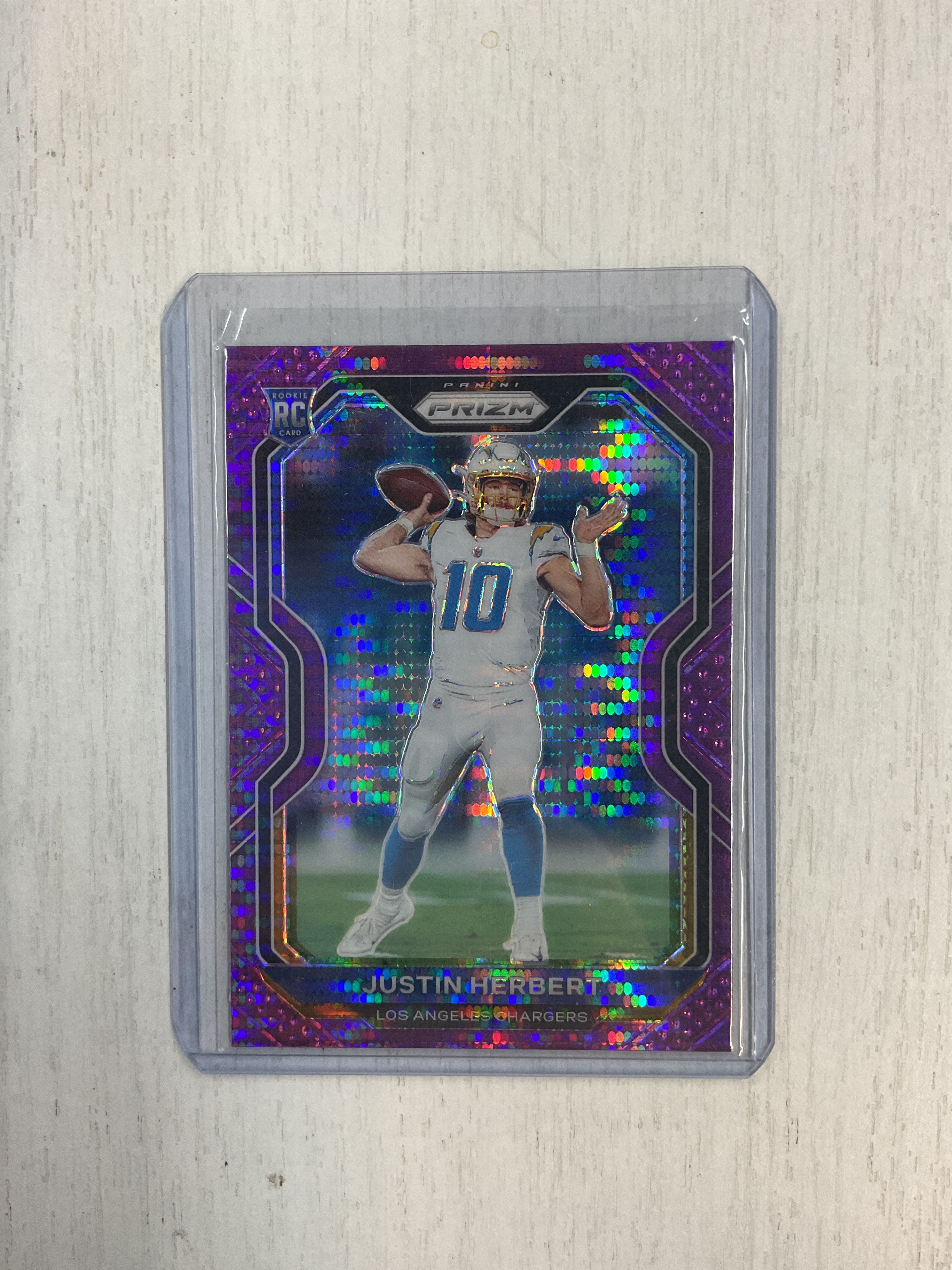 2020 Prizm Justin Herbert Purple Pulsar Rookie SP