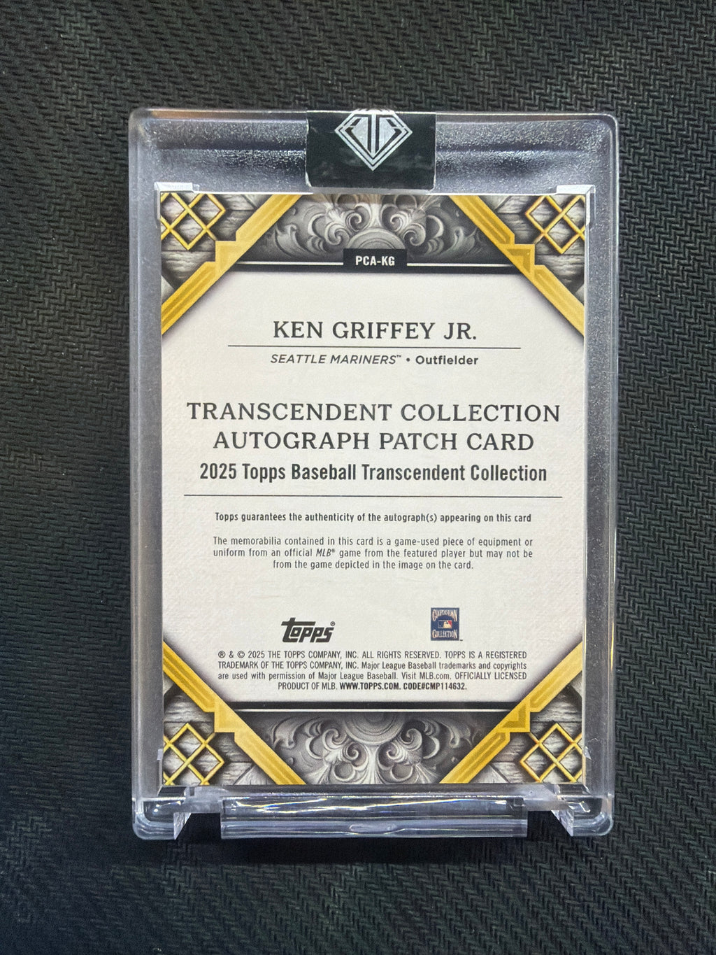 2025 Topps Transcendent Collection Ken Griffey Jr Patch Auto /10