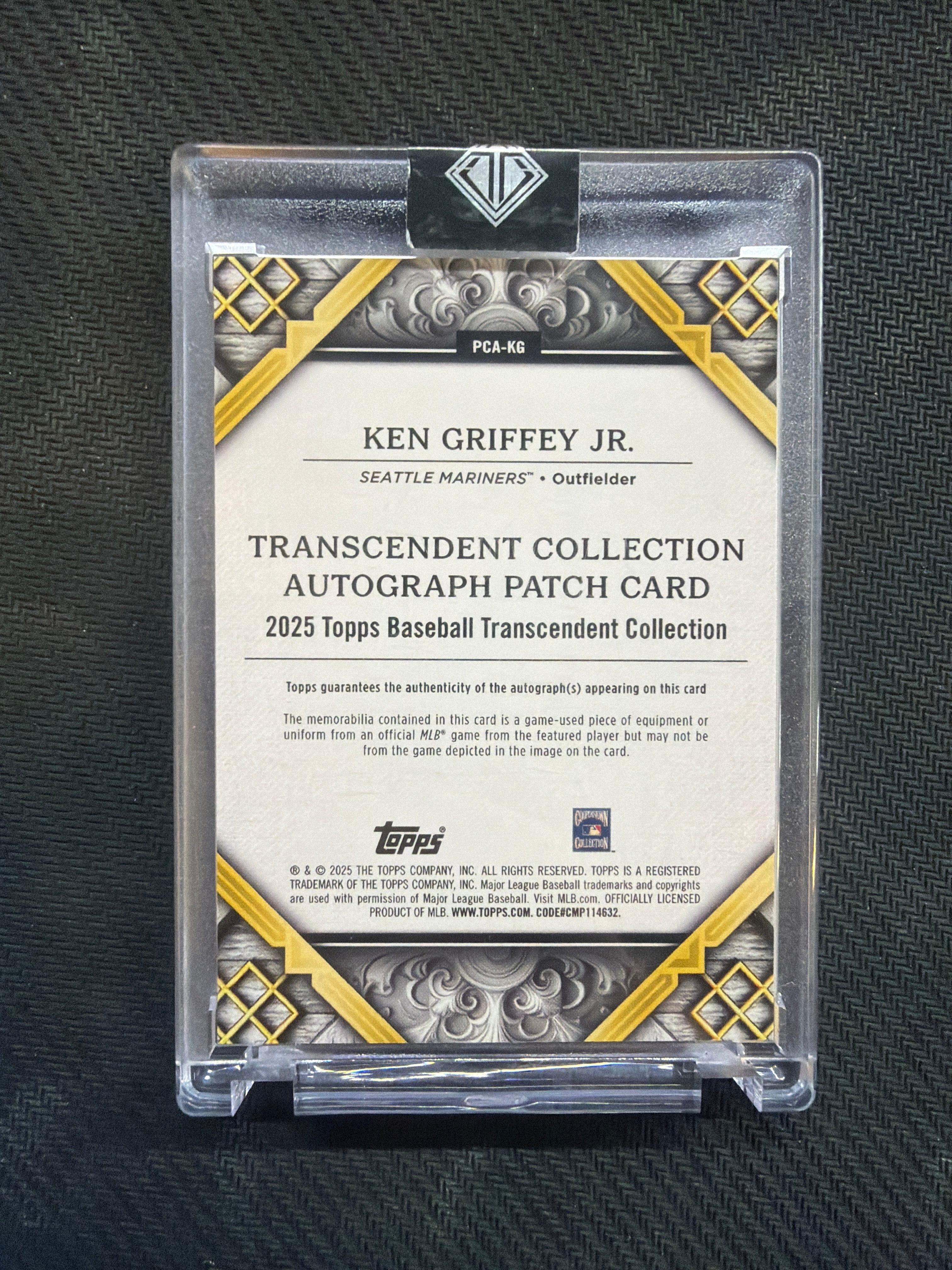 2025 Topps Transcendent Collection Ken Griffey Jr Patch Auto /10