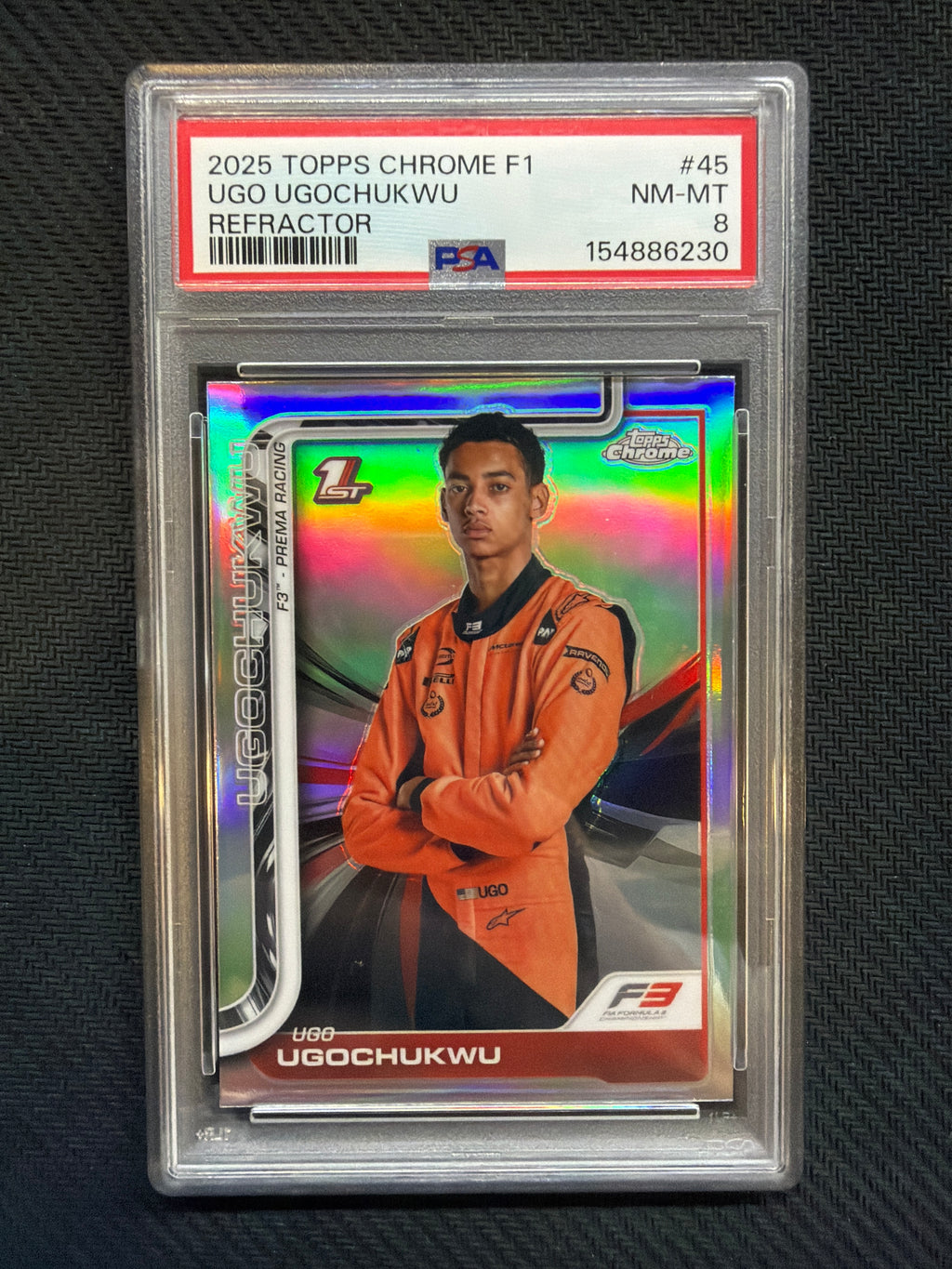 2025 Topps Chrome F1 Ugo Ugochukwu Refractor PSA 8