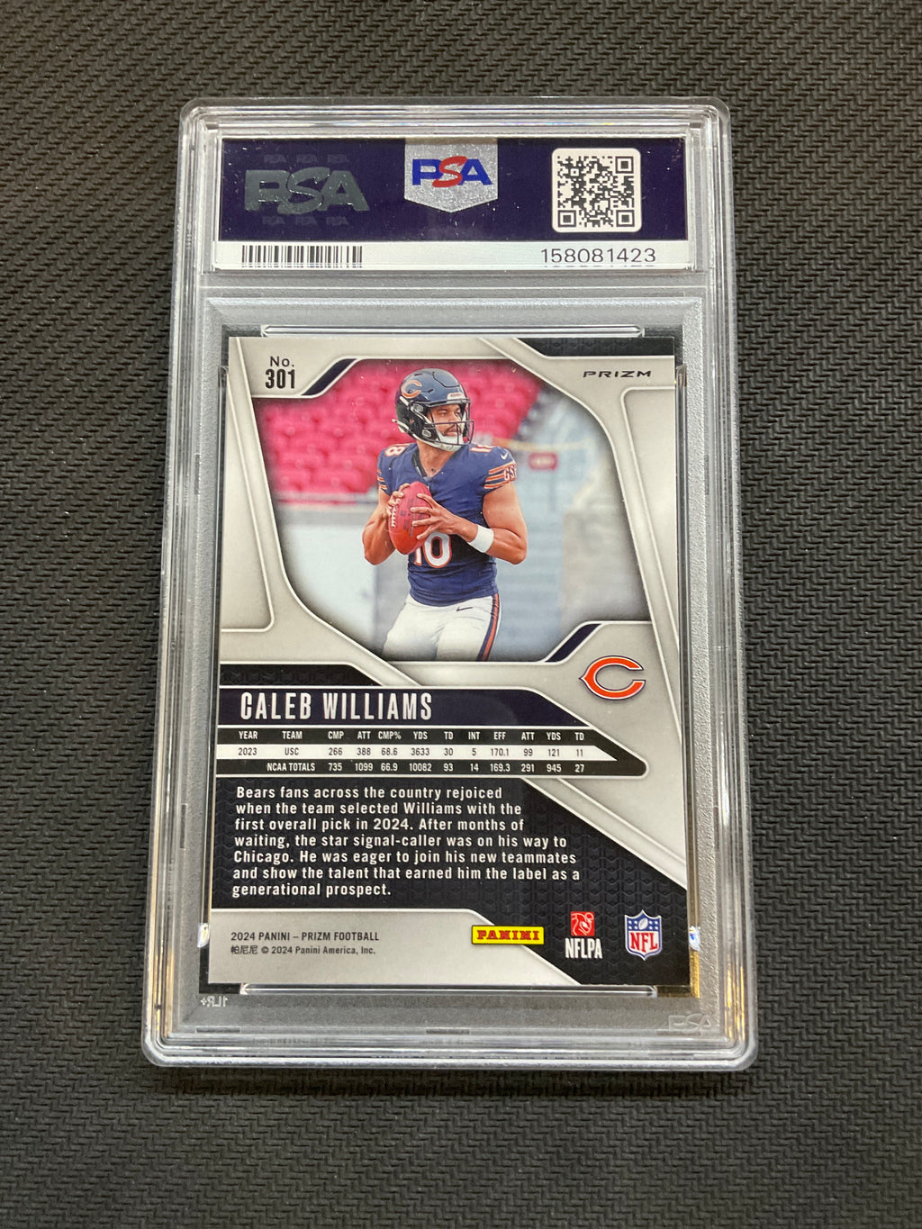 2024 Prizm Caleb Williams Red White Blue PSA 10 Rookie #301 423