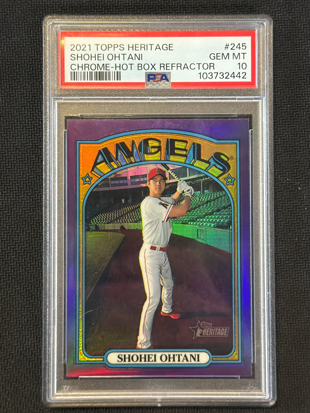 2021 Topps Heritage Shohei Ohtani Chrome Hot Box Refractor PSA 10 Angels