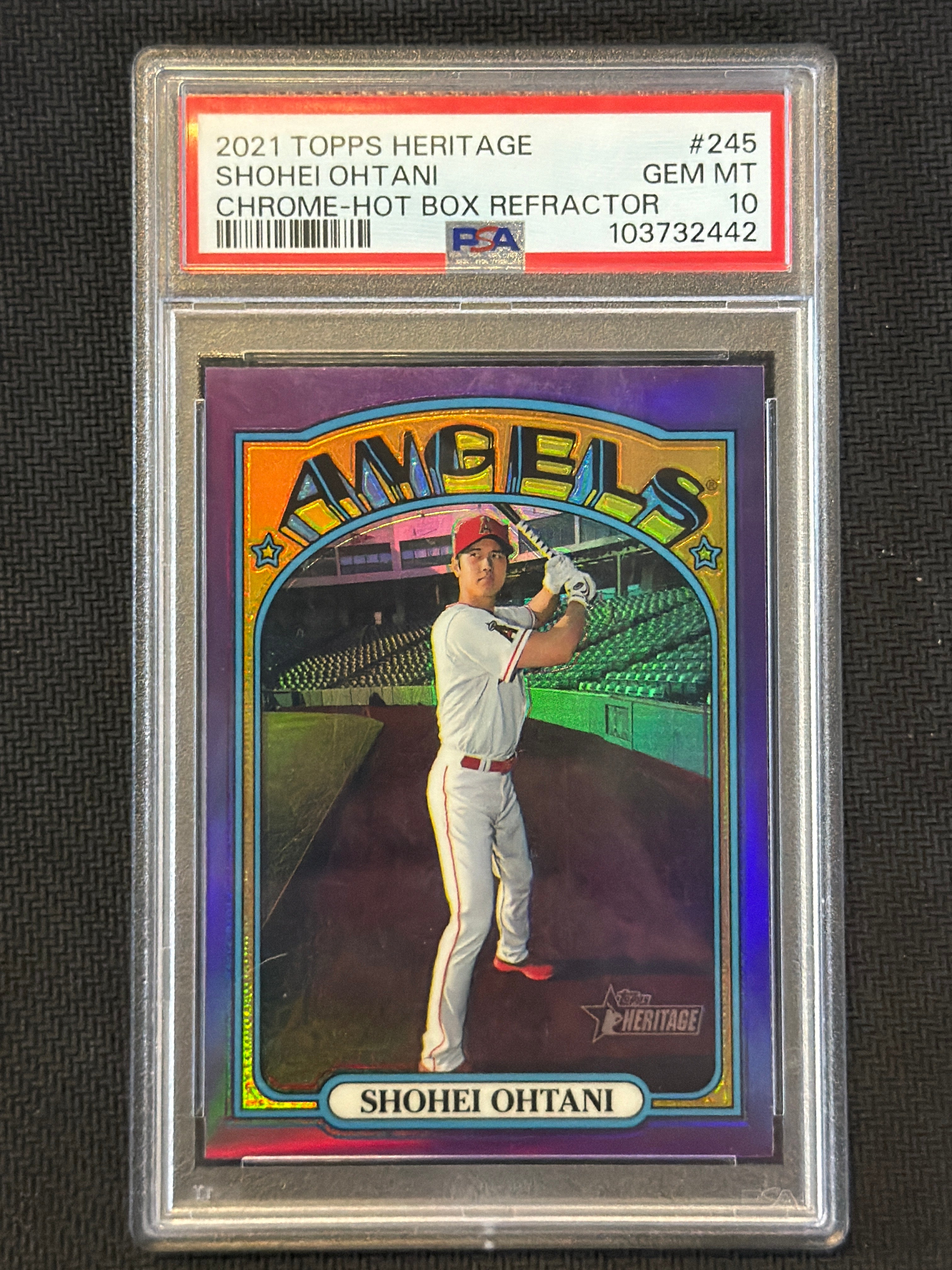 2021 Topps Heritage Shohei Ohtani Chrome Hot Box Refractor PSA 10 Angels