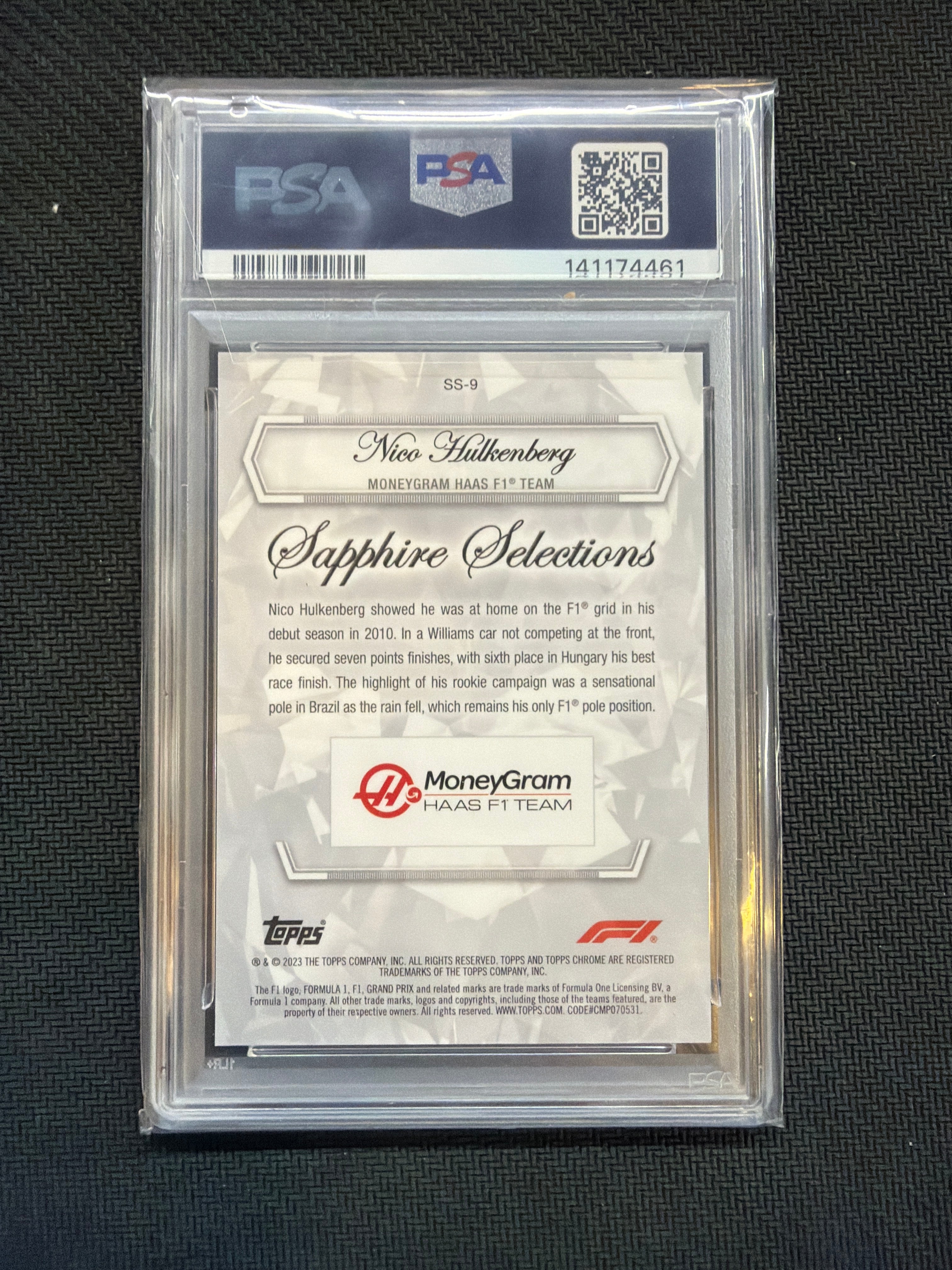 2023 Topps Chrome F1 Sapphire Nico Hulkenberg Selections /25 PSA 10 HAAS