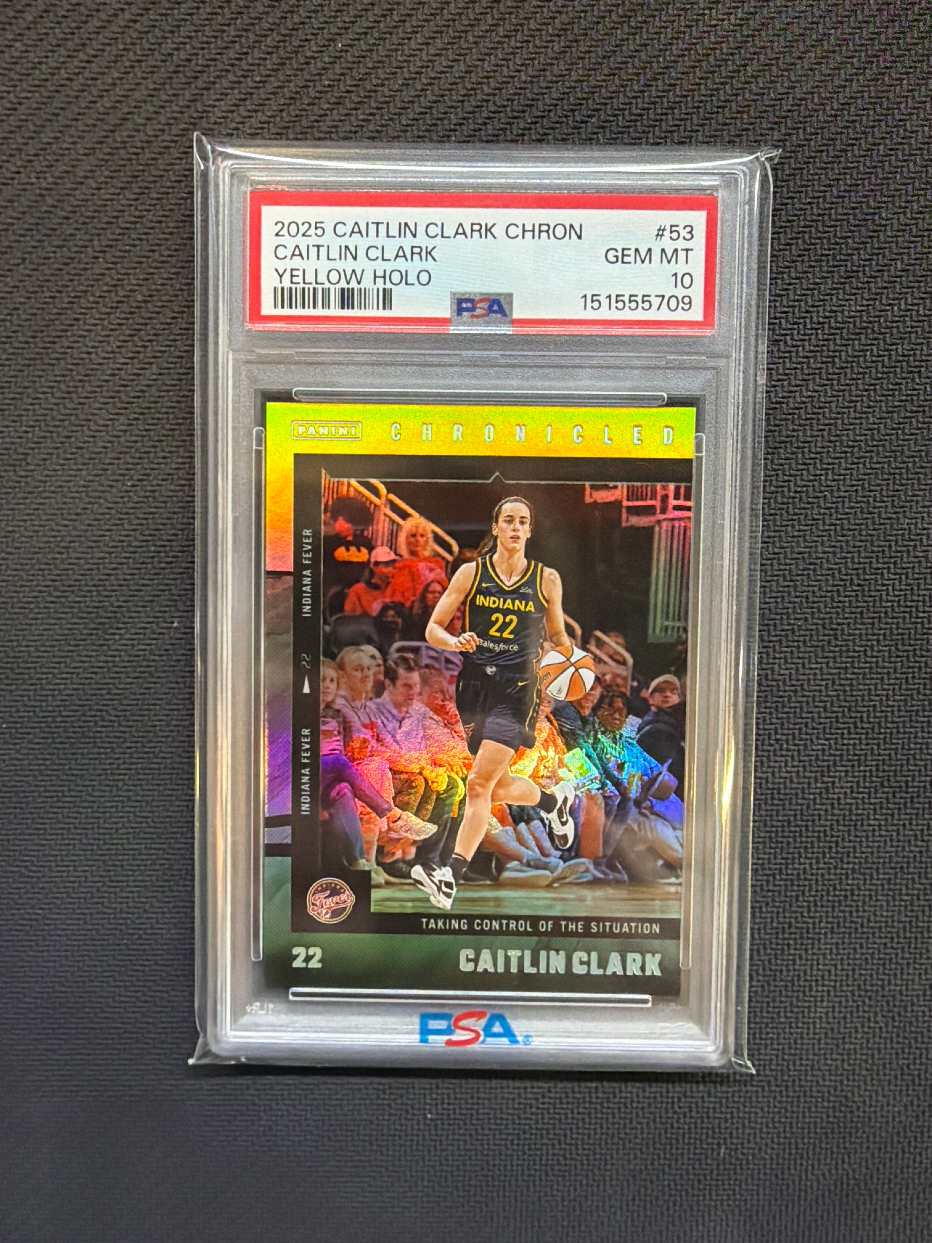 2025 Caitlin Clark Chronicled Caitlin Clark Yellow Holo PSA 10 709