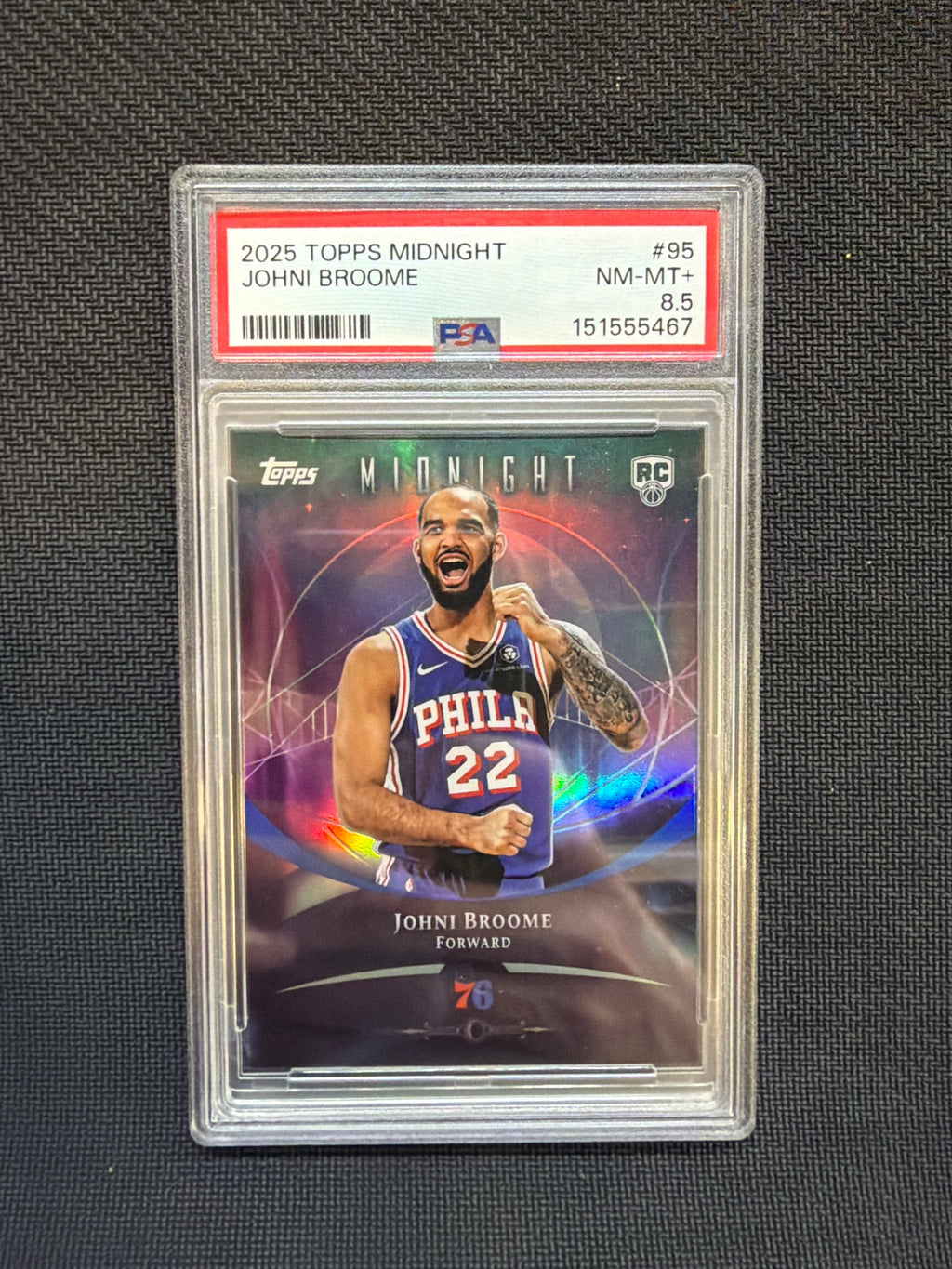 2025/26 Topps Midnight Johni Broome Rookie #95 PSA 8.5 76ers