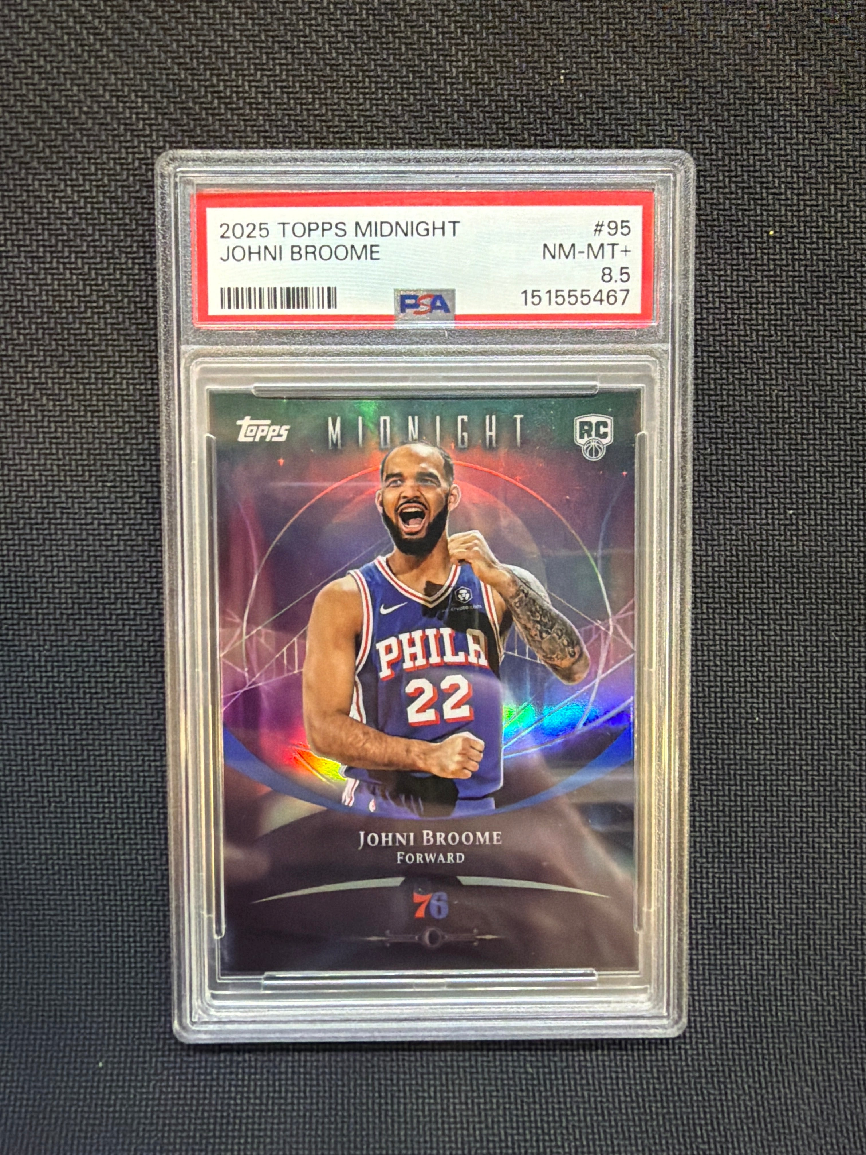 2025/26 Topps Midnight Johni Broome Rookie #95 PSA 8.5 76ers