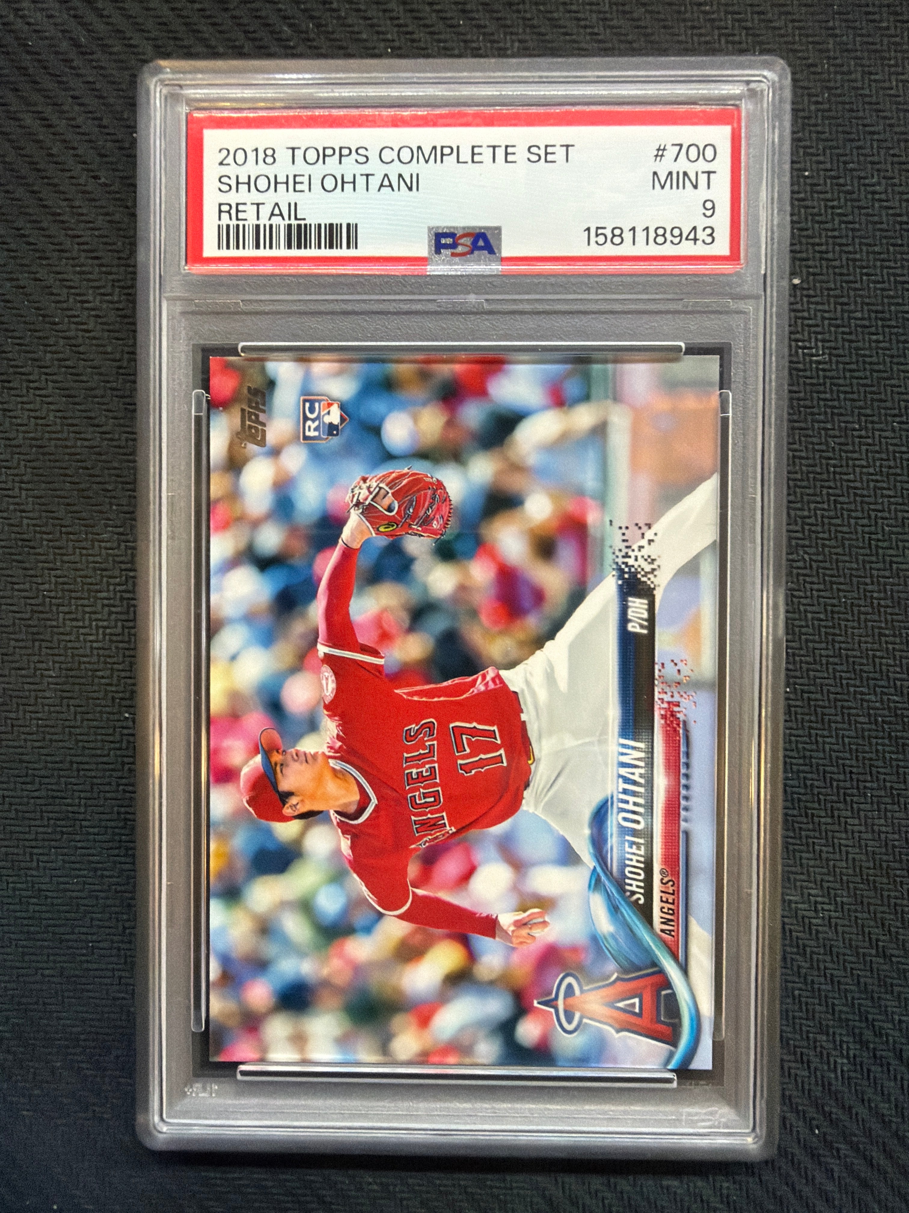 2018 Topps Complete Set Shohei Ohtani Retail #700 Rookie PSA 9 943