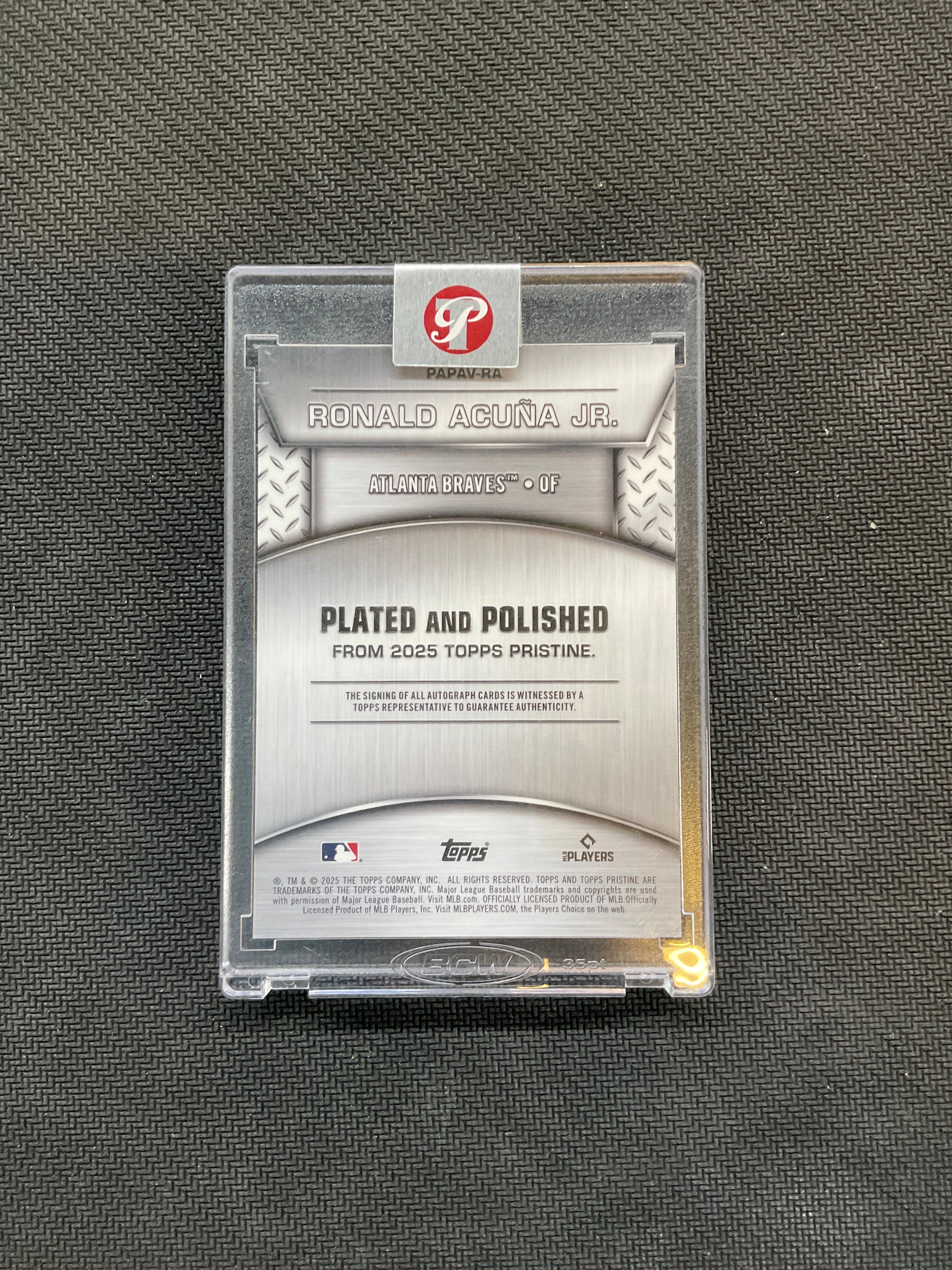 2025 Topps Pristine Ronald Acuna Jr. Gold Auto /50 Braves