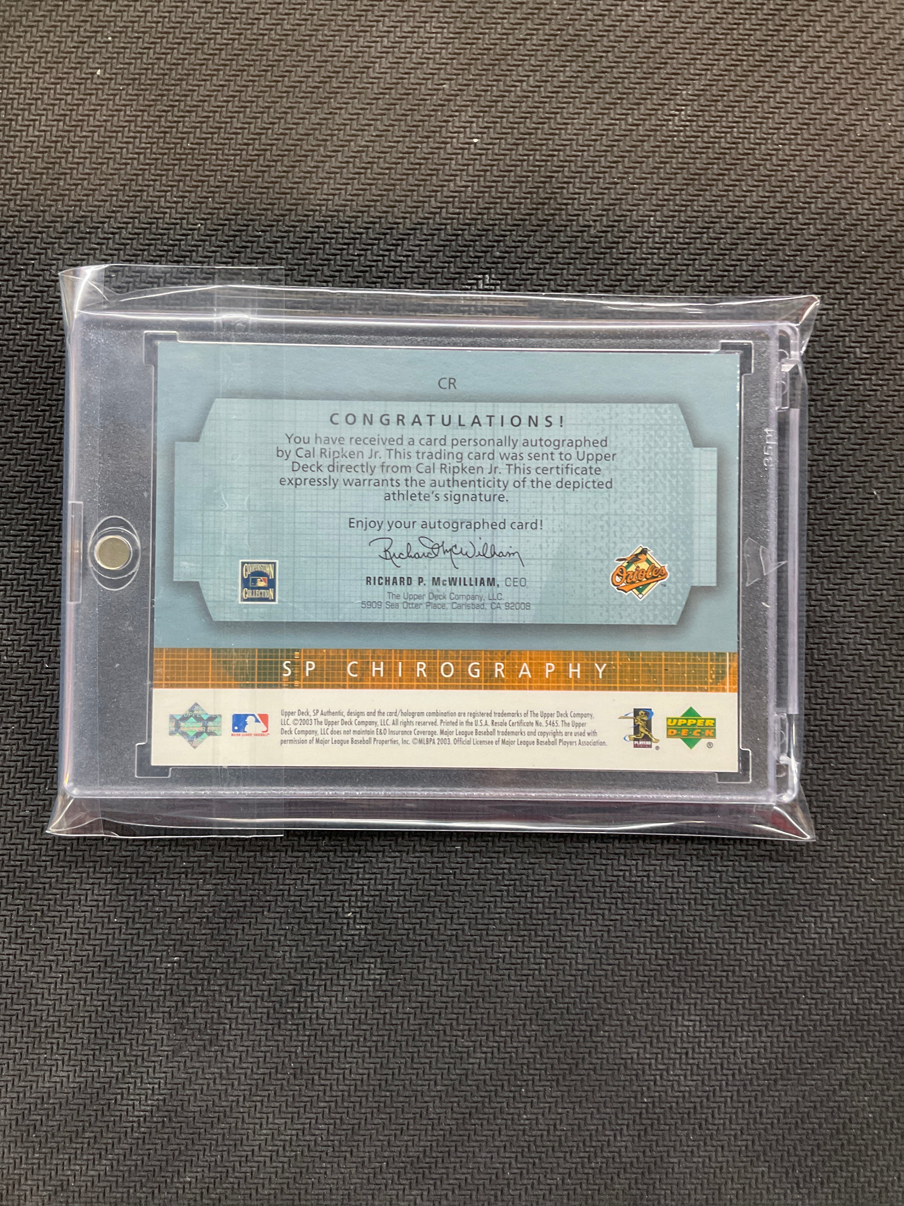 2003 Upper Deck SP Chirography Cal Ripken Jr. Auto /250 Orioles