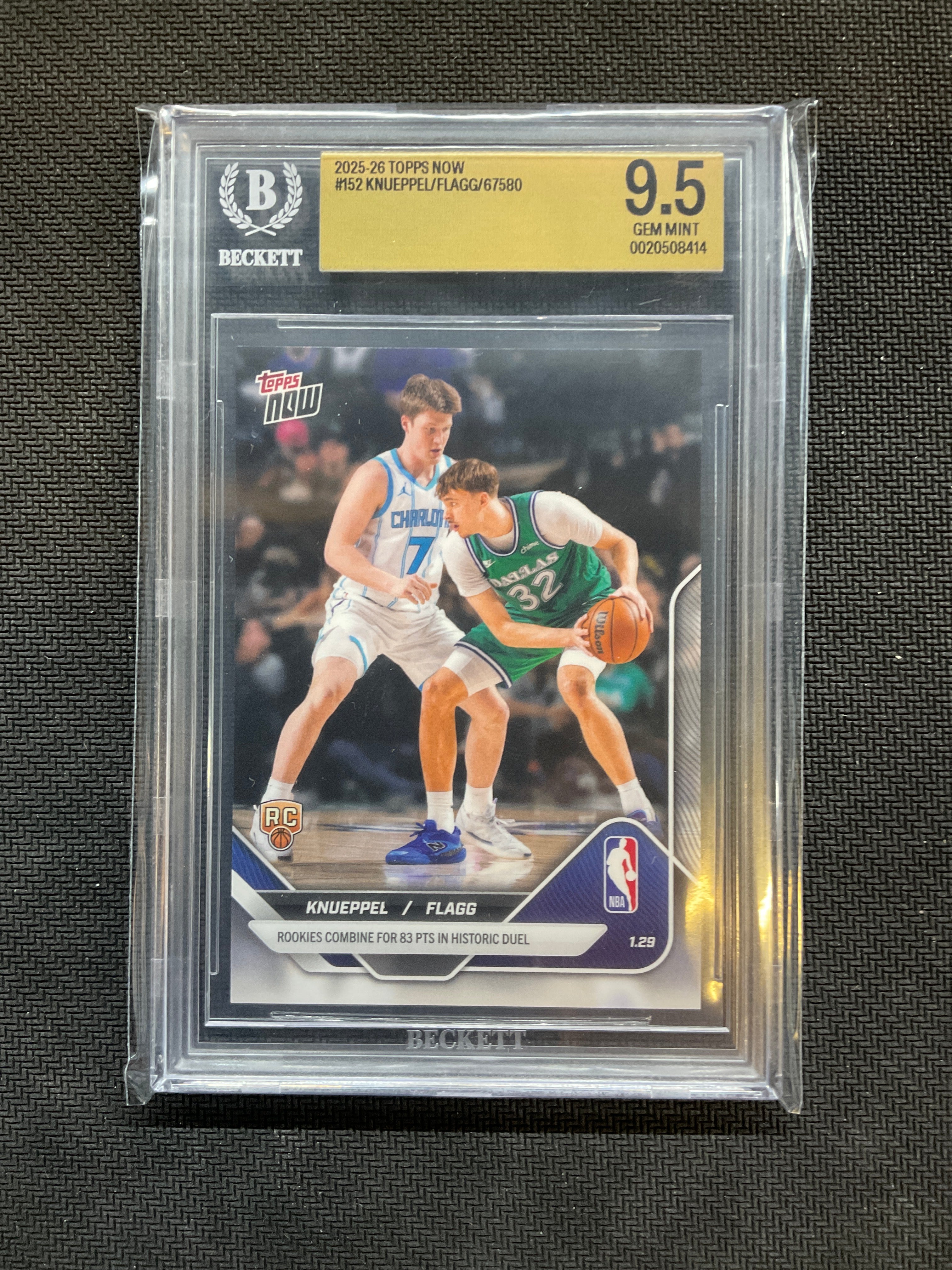2025-26 Topps Now #152 Knueppel/Flagg BGS 9.5 Rookie