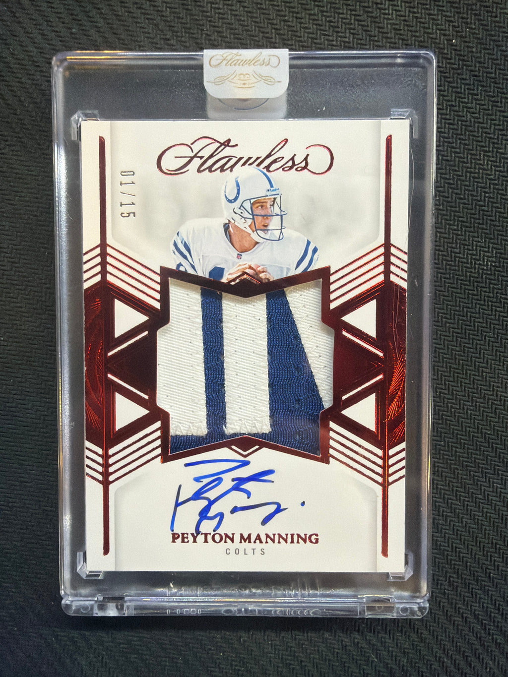 2025 Panini Flawless Peyton Manning Star Swatch Signatures Patch Auto /15 Colts