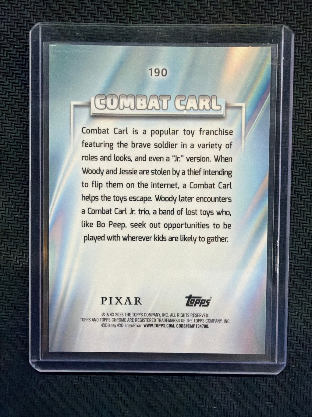 2026 Topps Chrome Disney Combat Carl Gold Wave /50 Toy Story