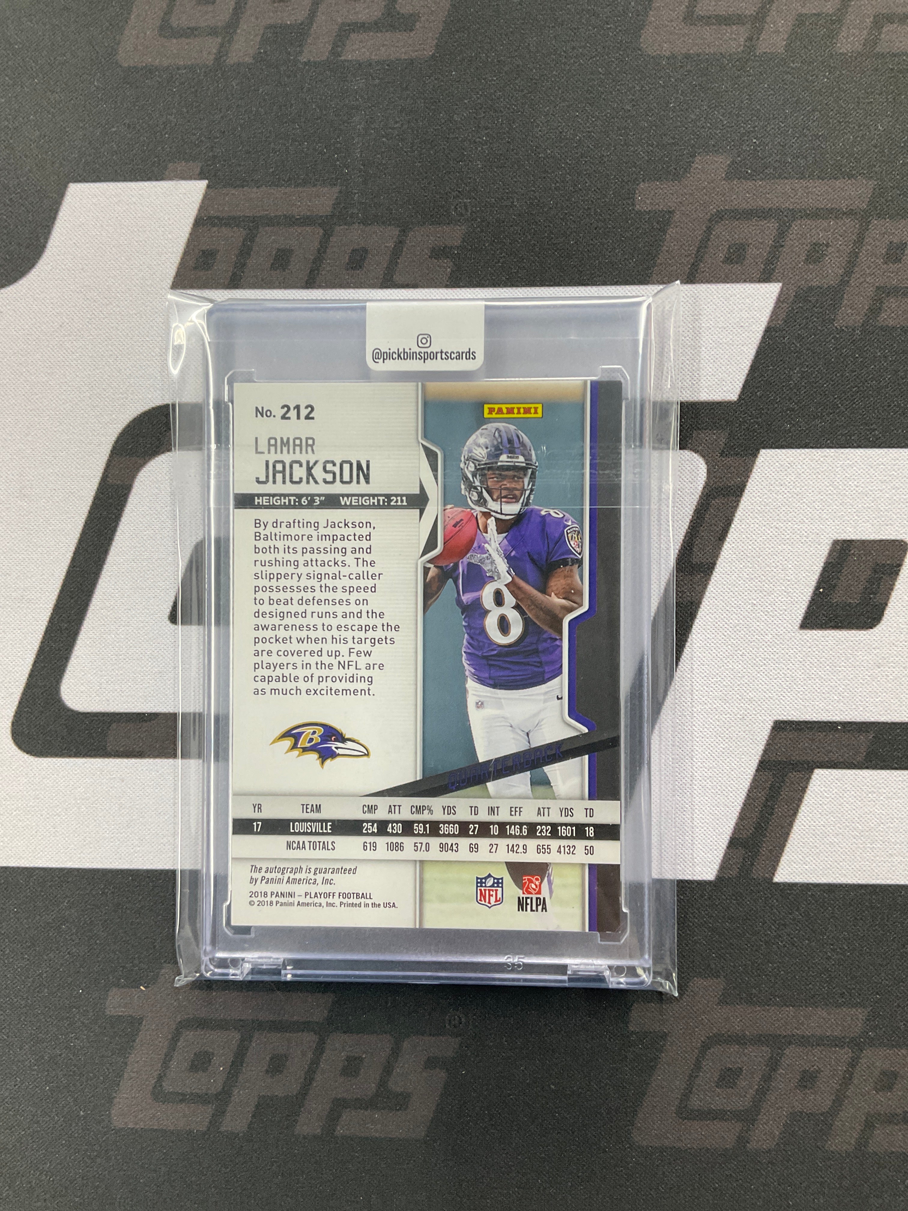 2018 Playoff Lamar Jackson Rookie Auto /25 Ravens
