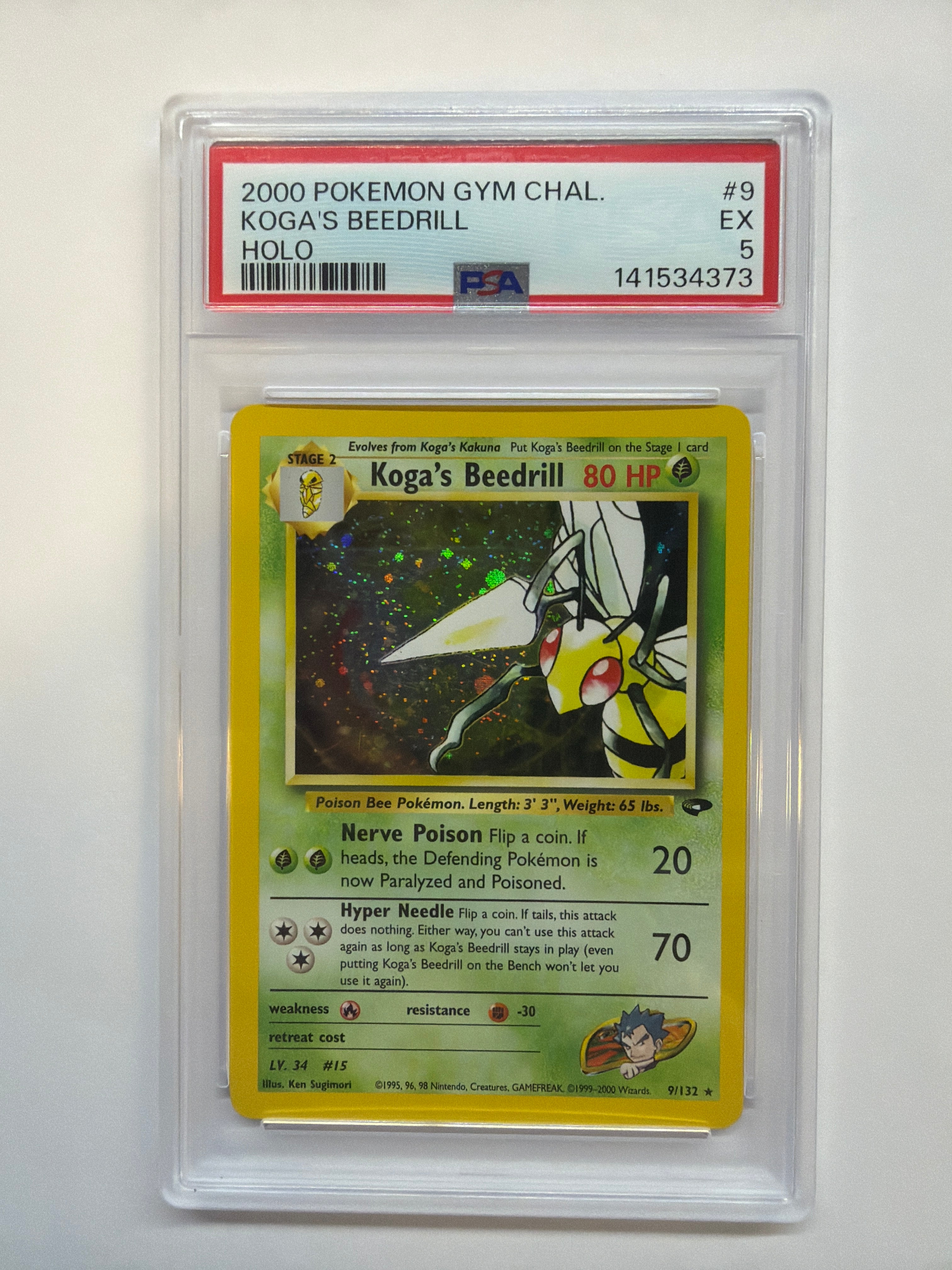2000 Gym Challenge Koga's Beedrill Holo #9 PSA 5