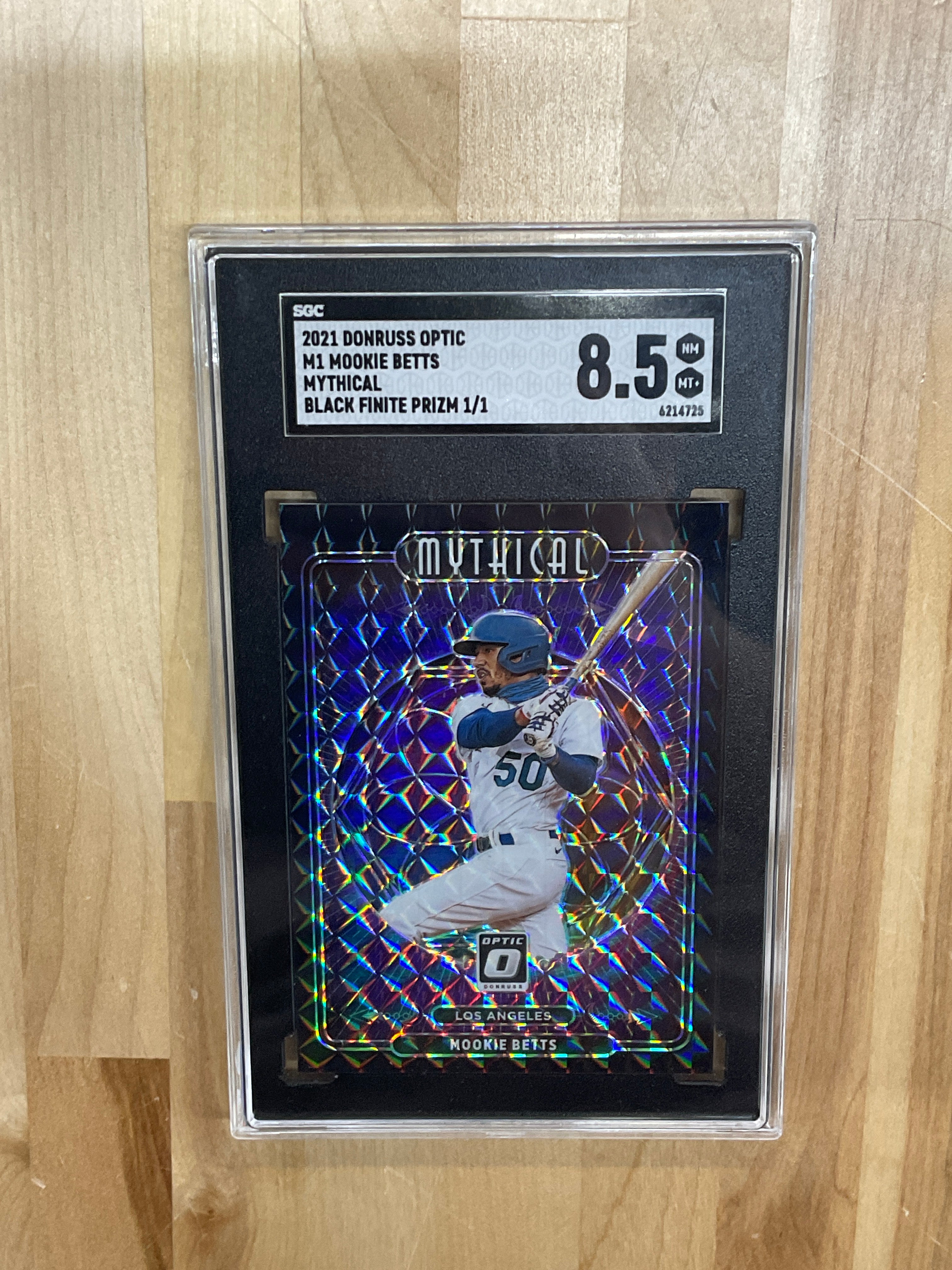 2021 Optic Mookie Betts Mythical Black Finite 1/1 SGC 8.5