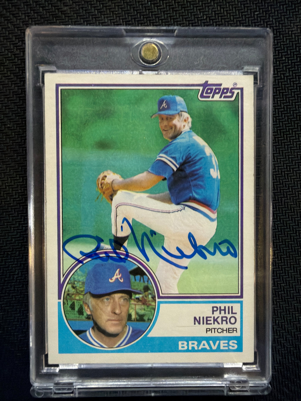 1983 Topps Phil Kiekro Auto #410 Braves