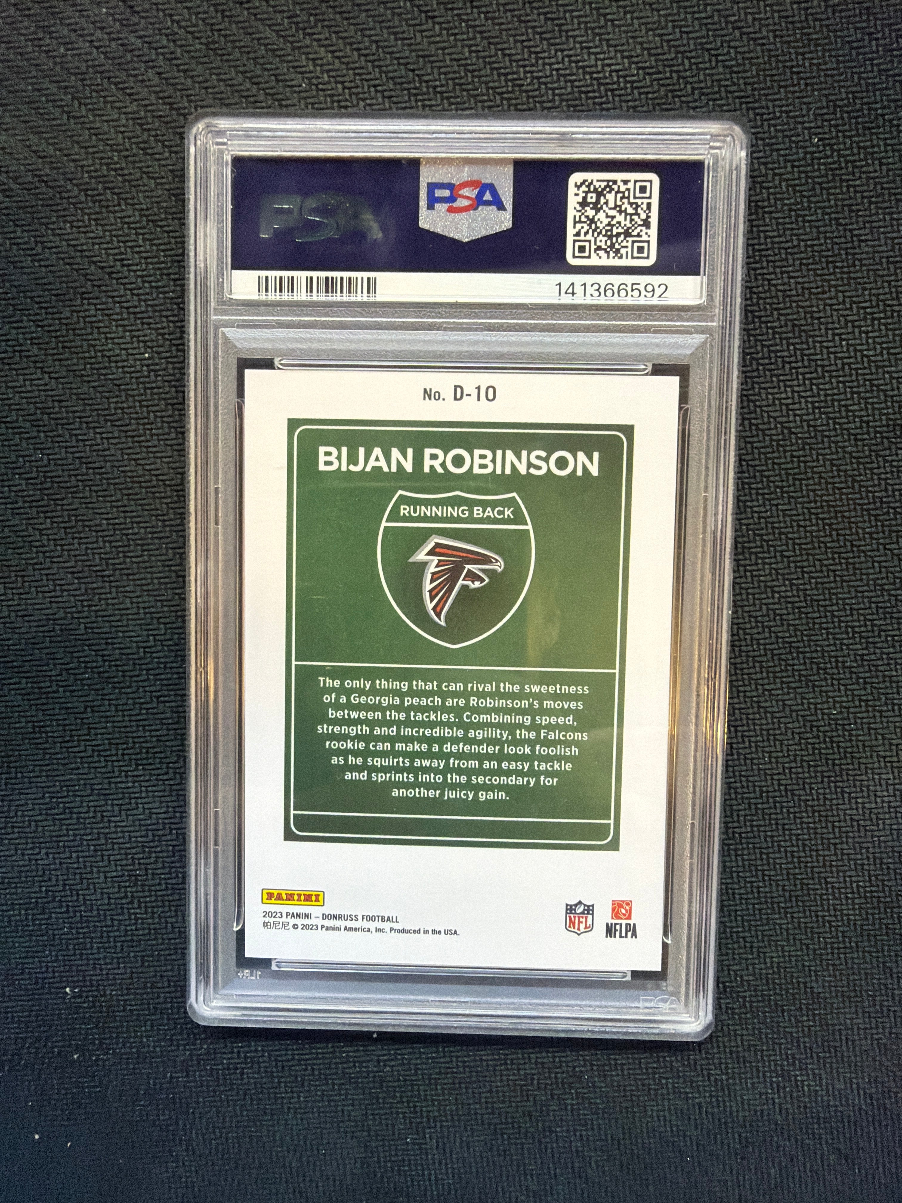 2023 Donruss Bijan Robinson Rookie Downtown PSA 8