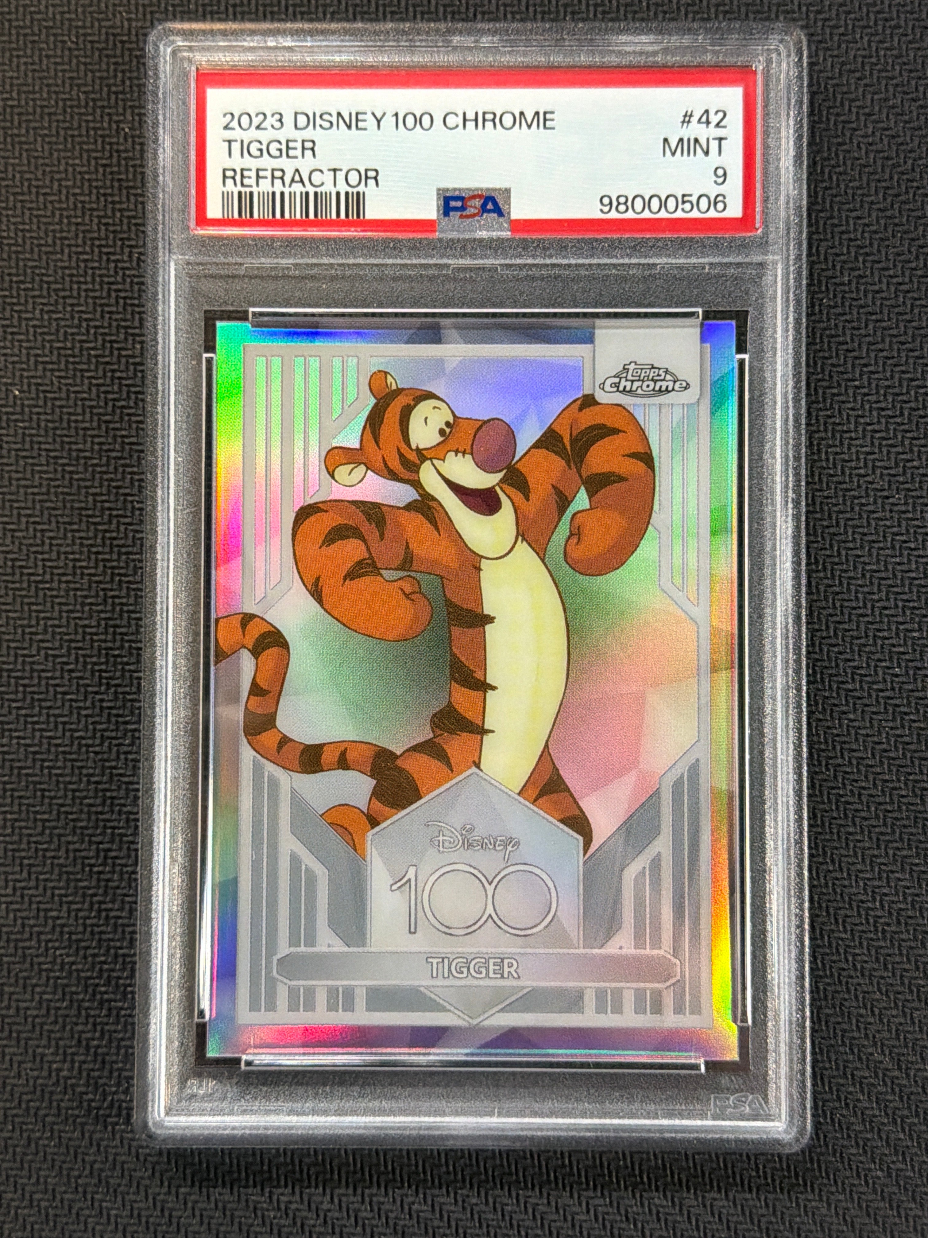 2023 Topps Chrome Disney 100 Tigger Refractor PSA 9 506