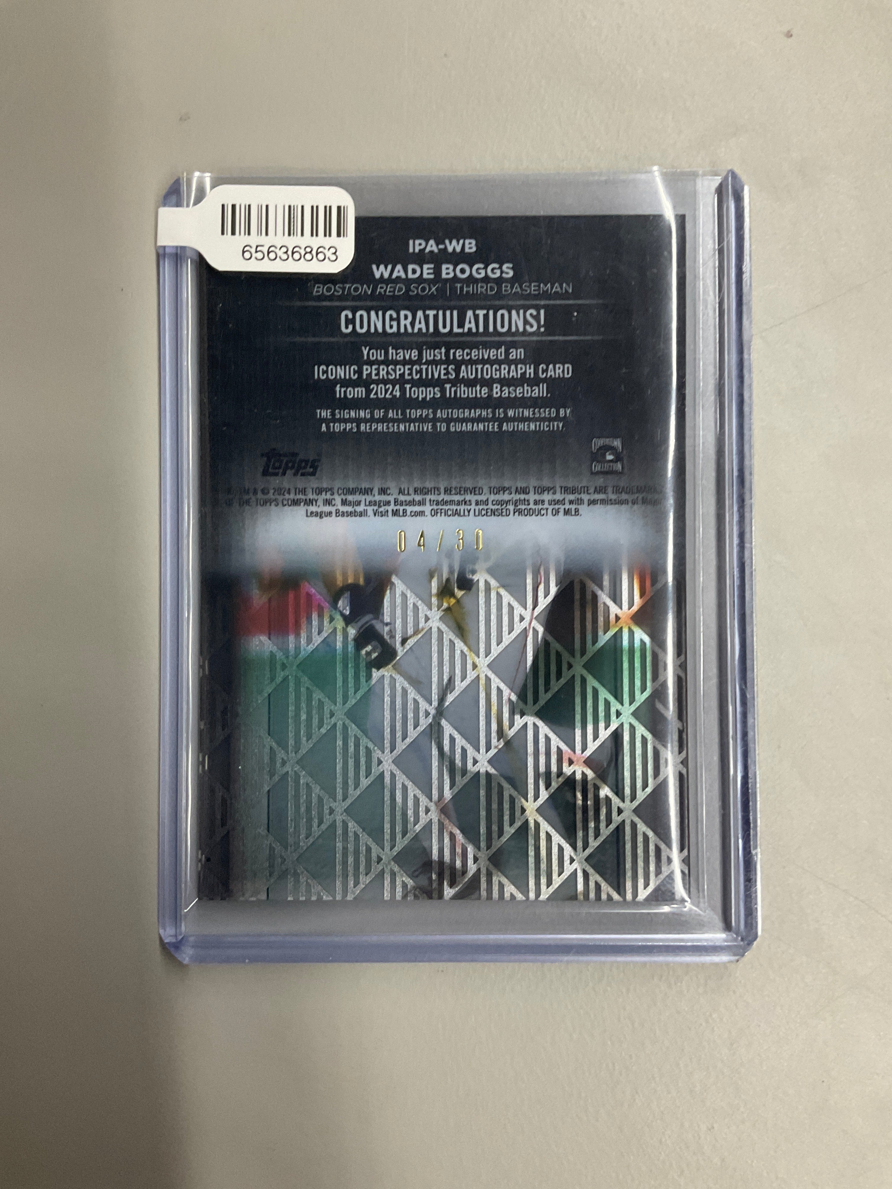 2024 Topps Tribute Wade Boggs Auto /30