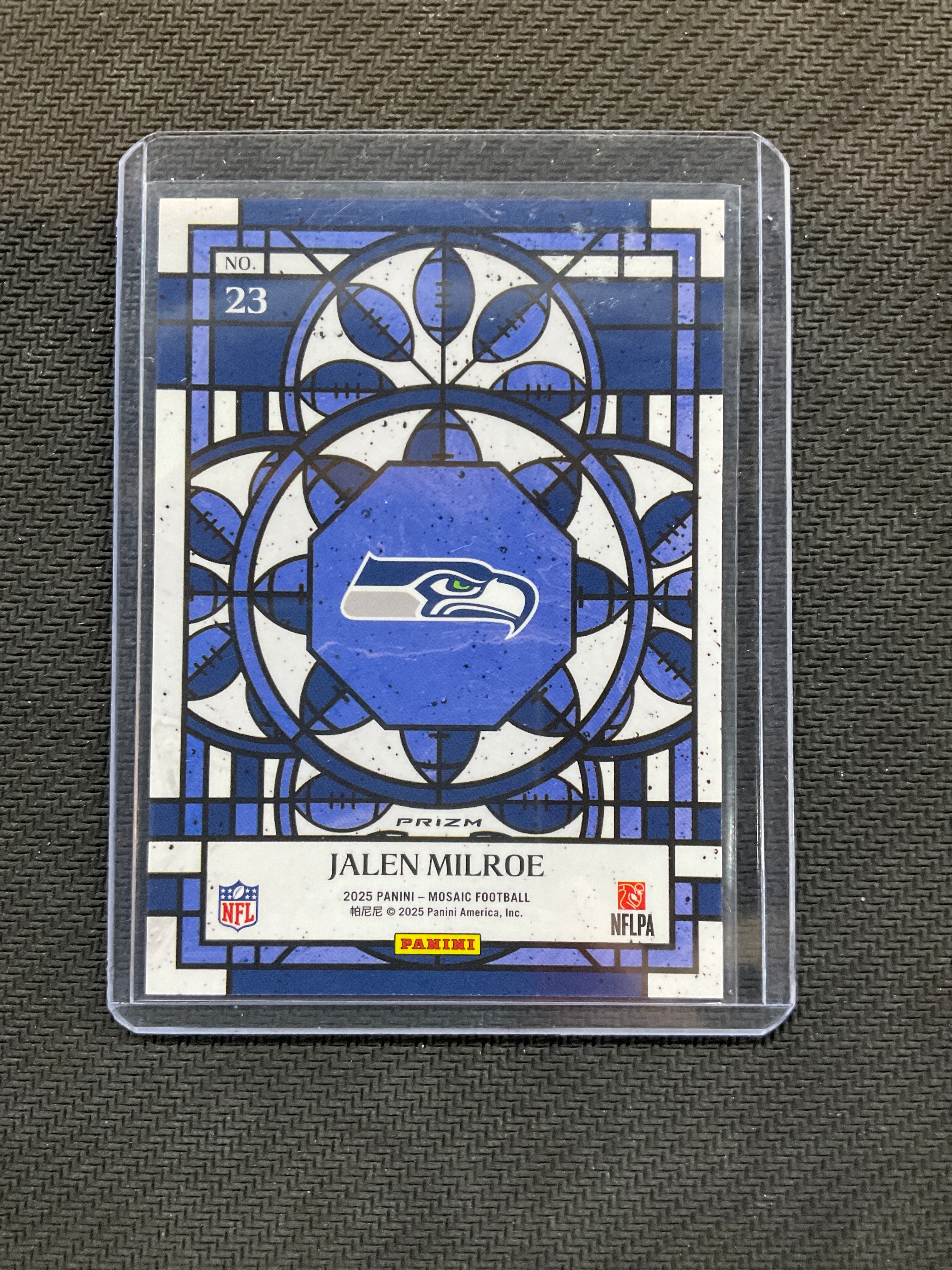 2025 Panini Mosaic Jalen Milroe Stained Glass Rookie Seahawks