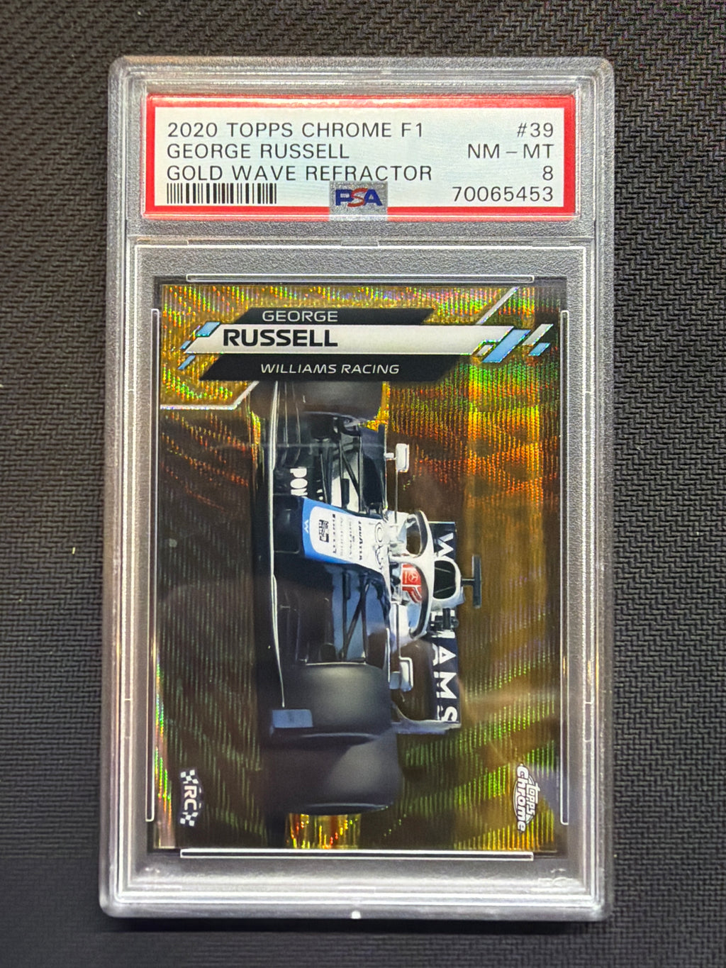 2020 Topps Chrome F1 George Russell Gold Wave /50 #39 Rookie PSA 8 453