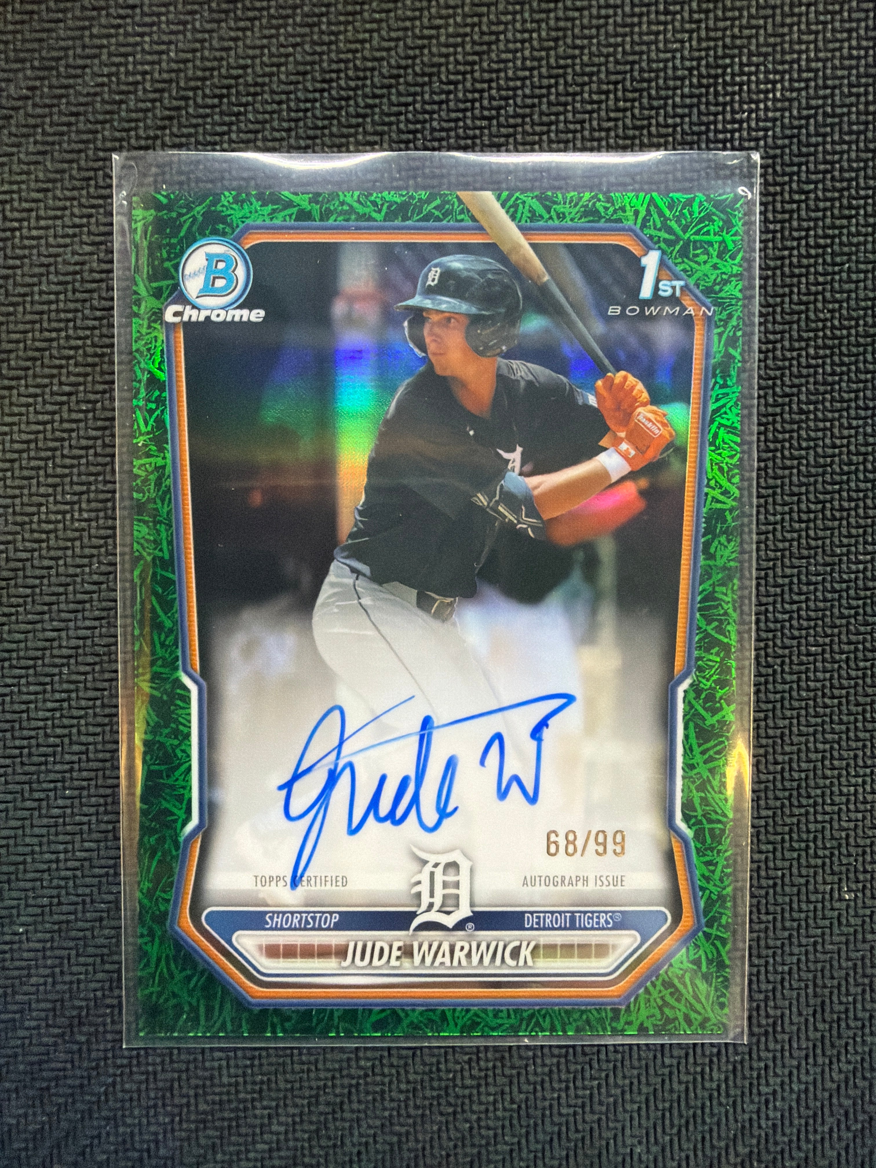 2026 Bowman Chrome Jude Warwick Green Grass 1st Auto /99