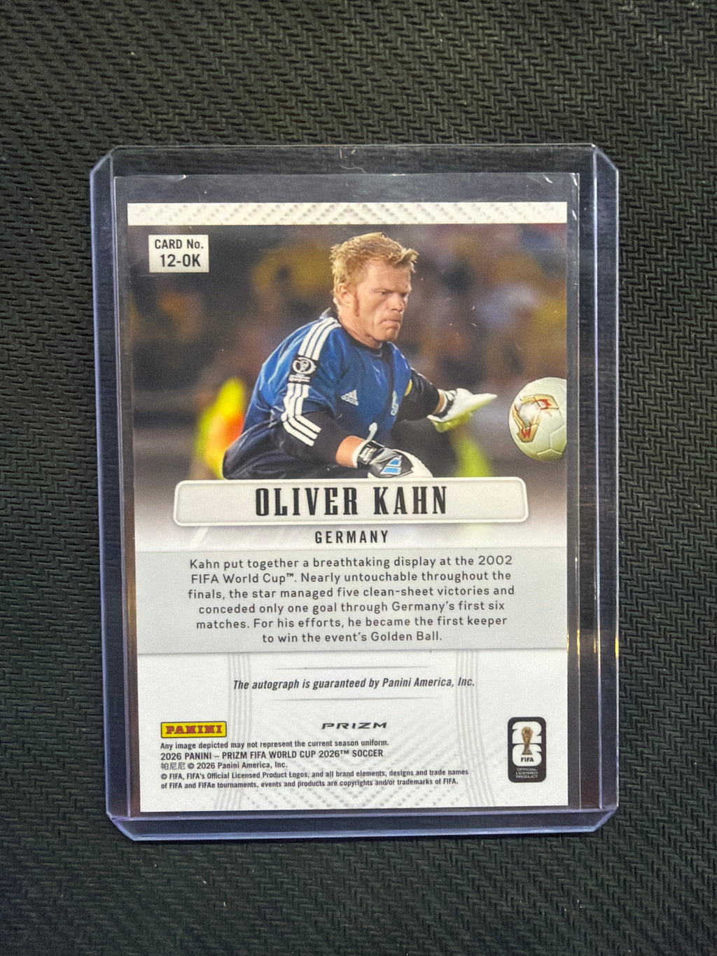 2026 Panini Prizm FIFA Wolrd Cup Soccer Oliver Kahn Wave Auto Germany