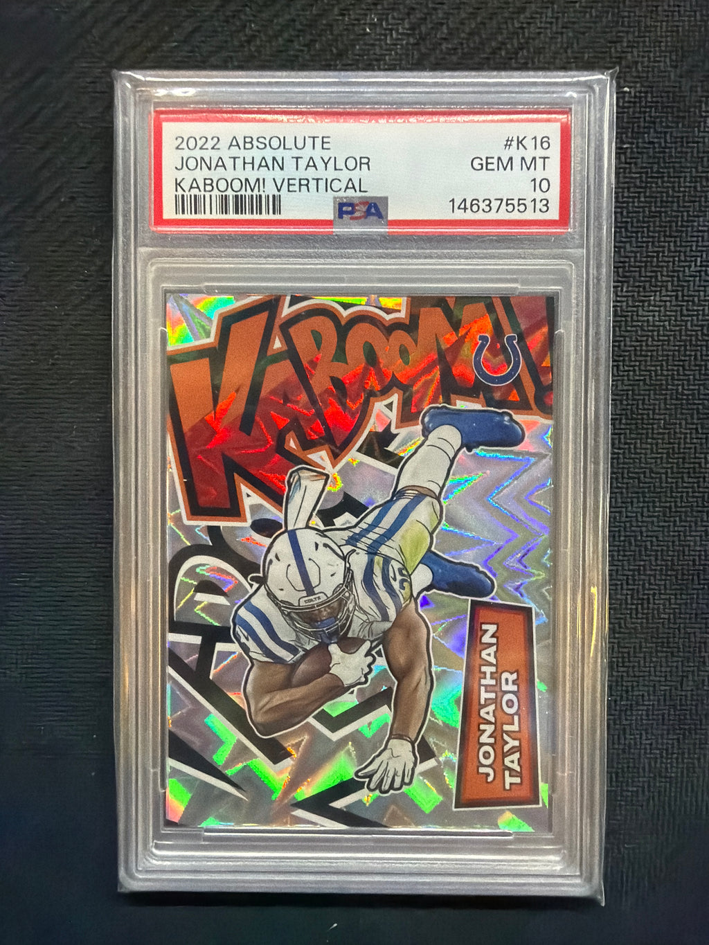 2022 Absolute Jonathan Taylor Kaboom! Vertical #K16 PSA 10 513