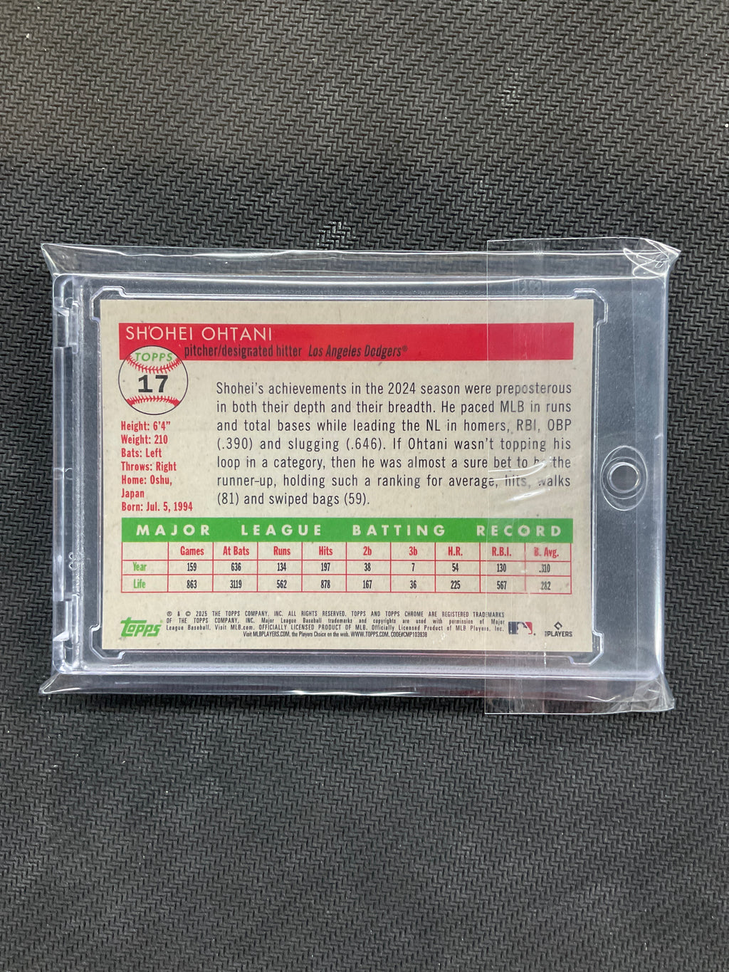 2025 Topps Chrome Platinum Shohei Ohtani #17 Image Variation Dodgers