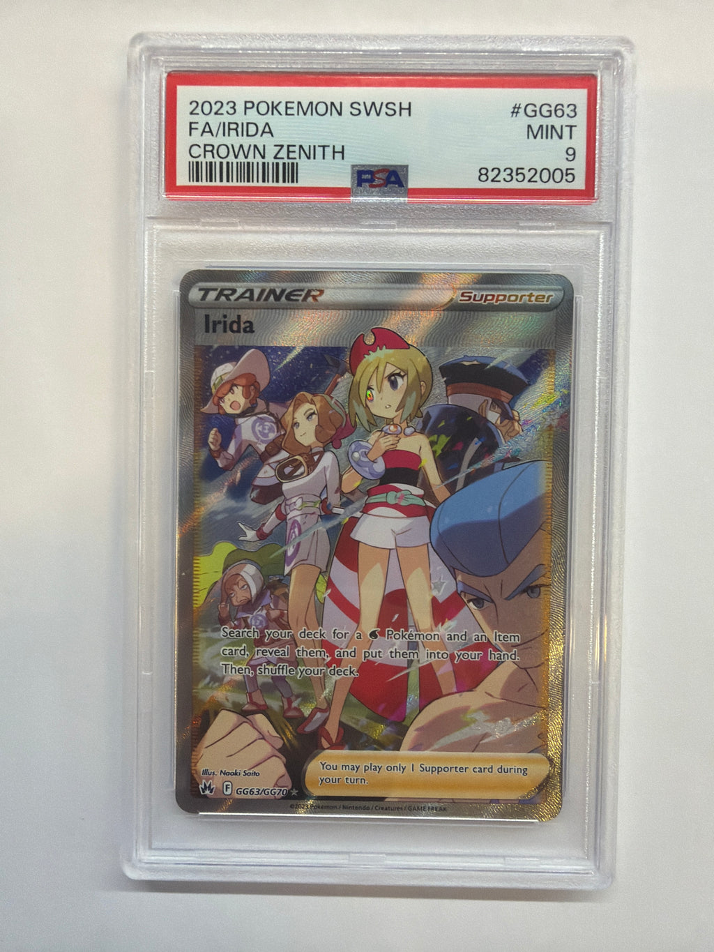 2023 Pokemon Crown Zenith Irida GG63 PSA 9