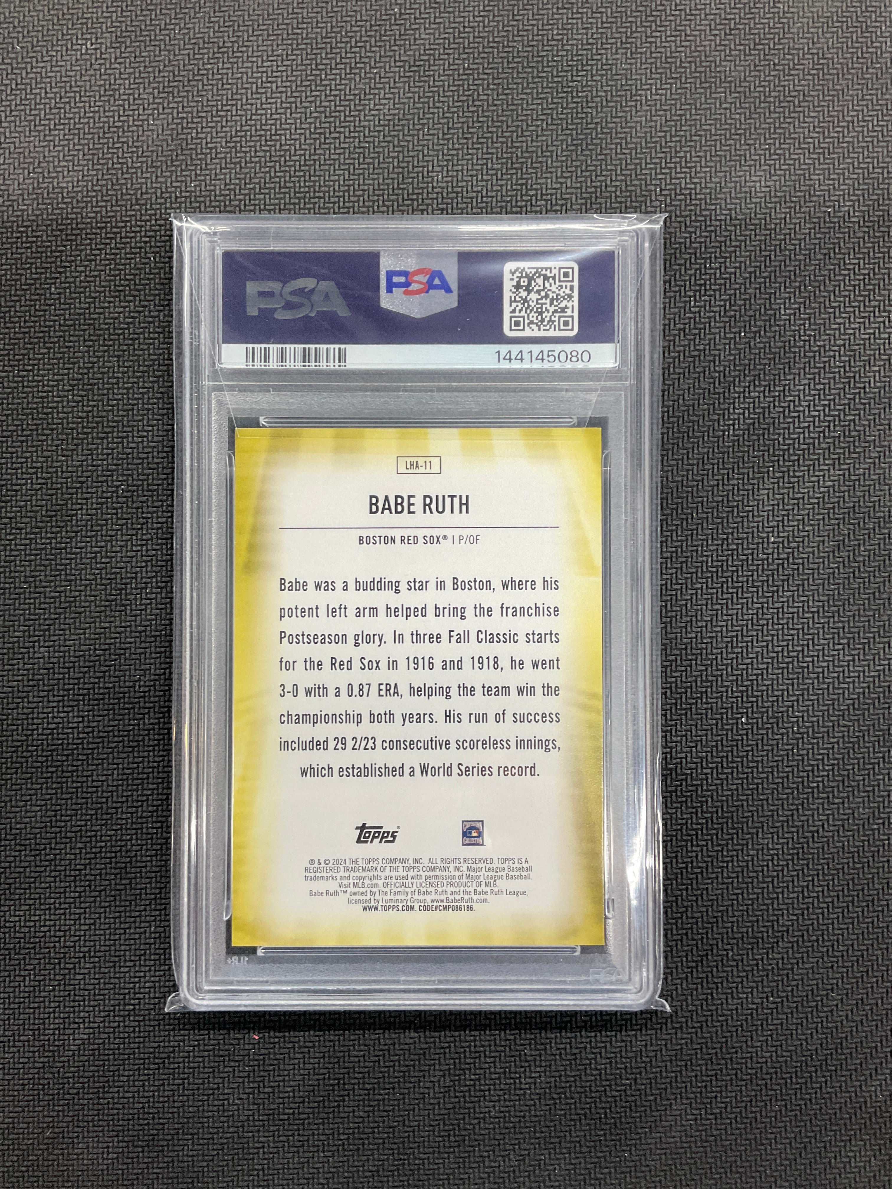 2024 Topps Babe Ruth Legend Home Field Advantage Case Hit PSA 8 Red Sox