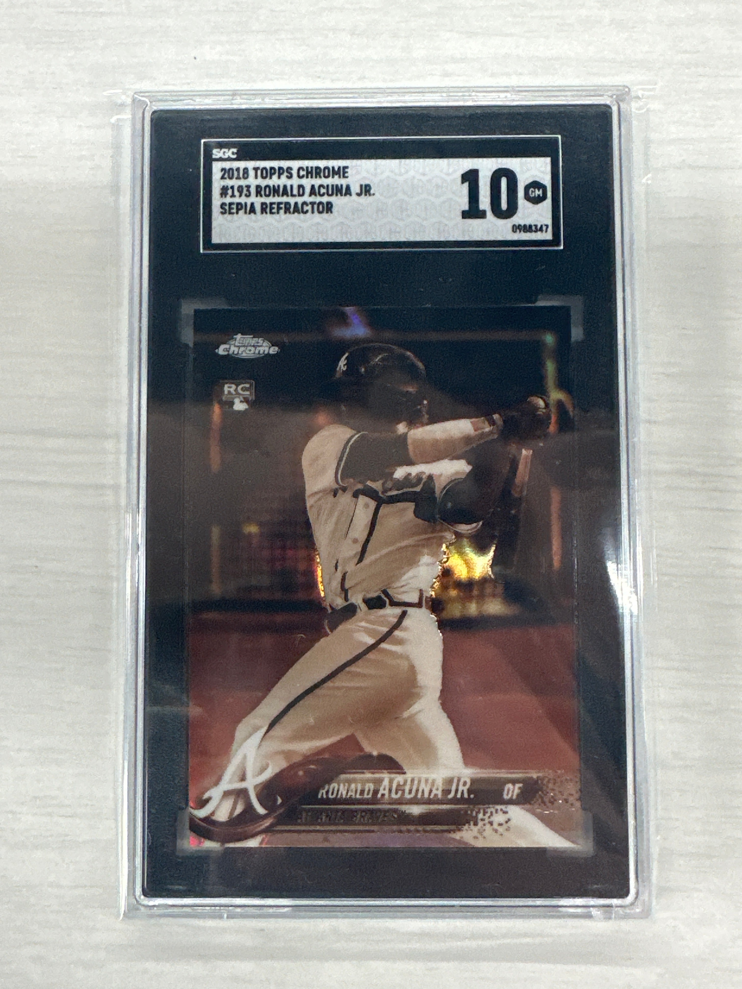 2018 Topps Chrome Ronald Acuna Jr. Sepia SGC 10 Braves