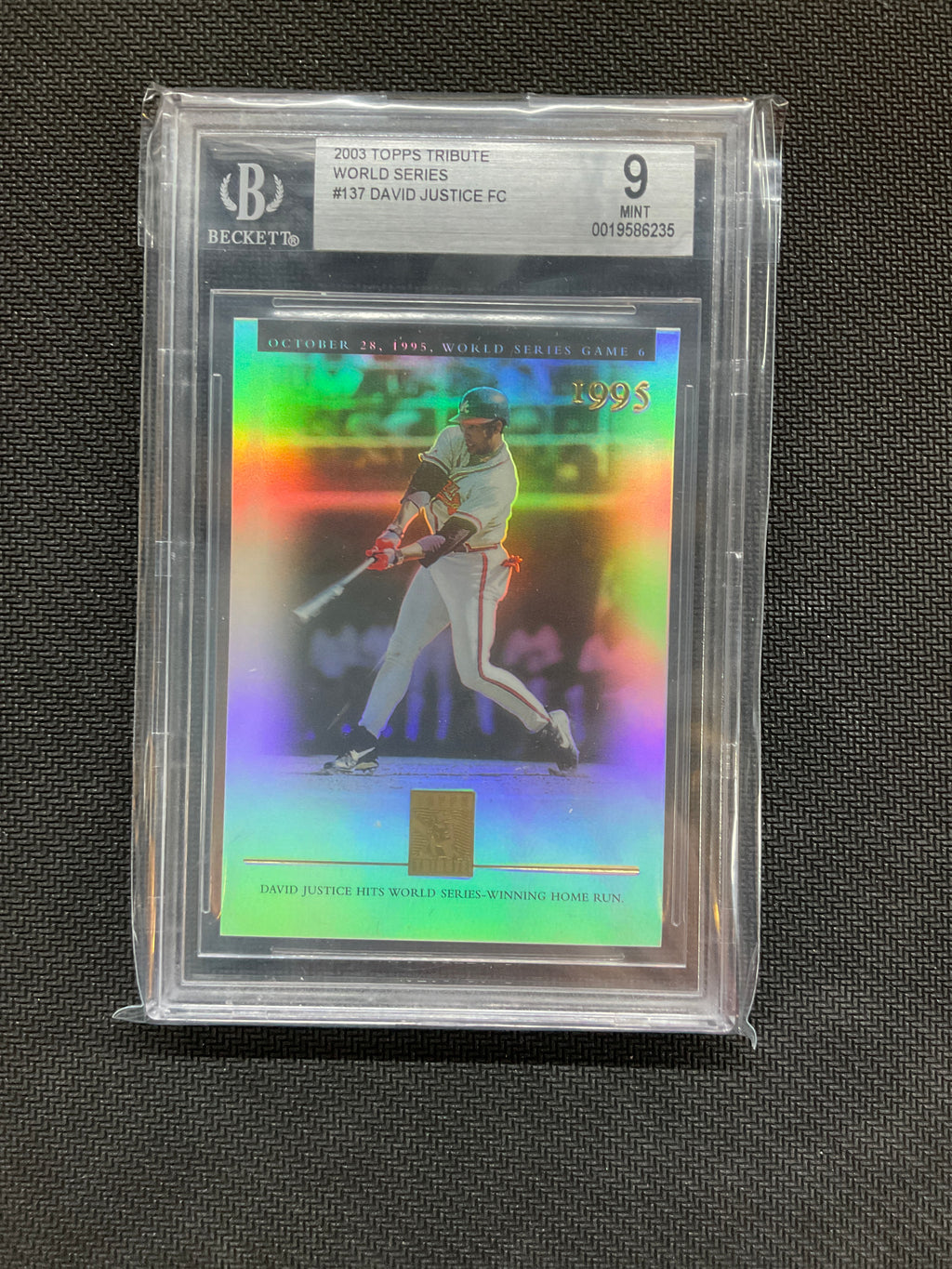 2003 Topps Tribute World Series David Justice BGS 9 Braves