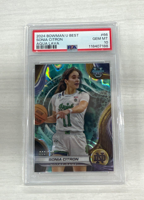 2024 Bowman Best Sonia Citron Aqua Lava /199 PSA 10