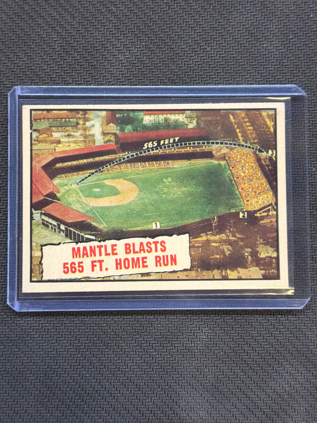 1961 Topps Mantle Blasts 565 Ft Home Run #406 Yankees