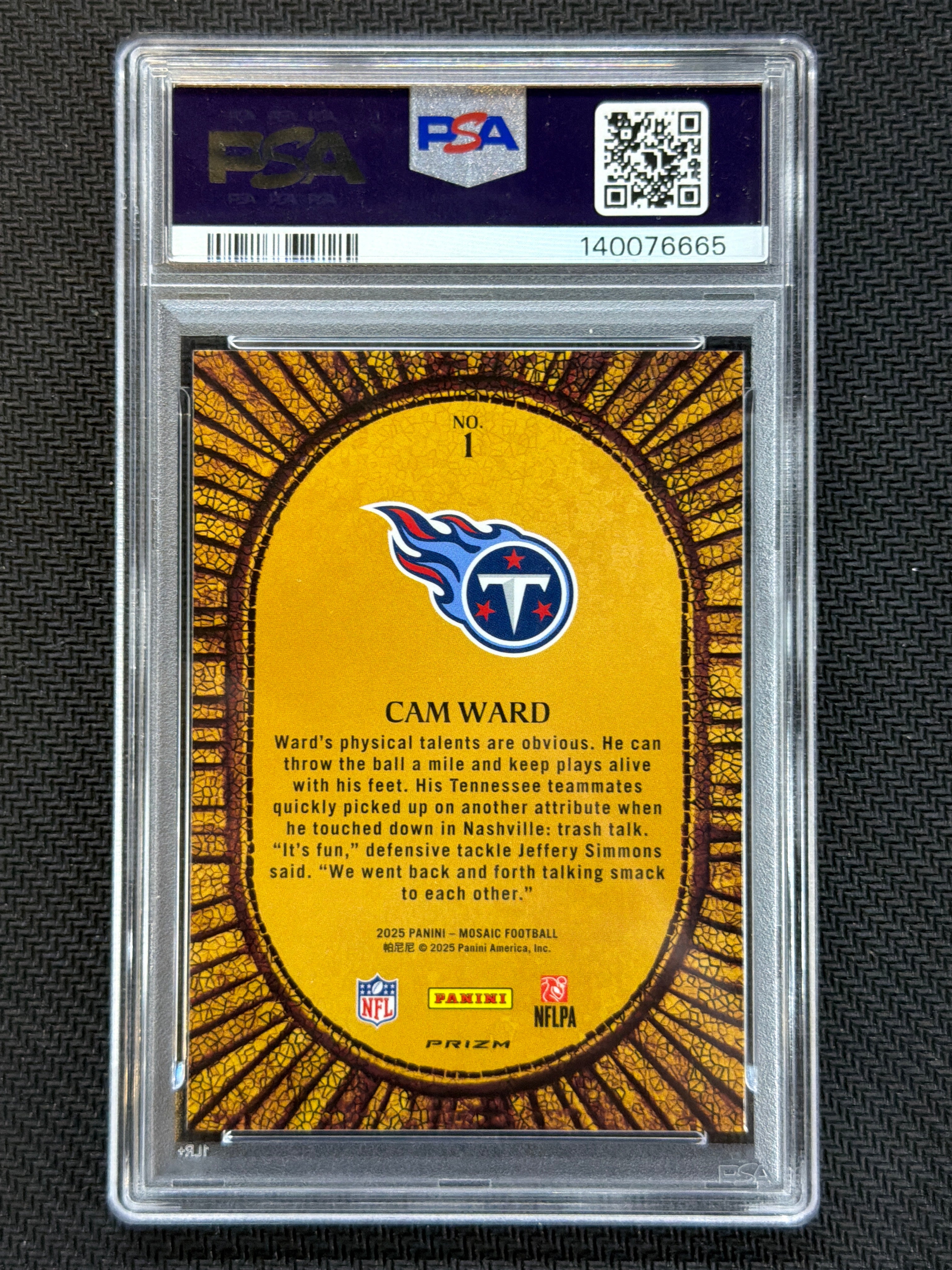 2025 Mosaic Cam Ward Micro Mosaic PSA 10 Case Hit Titans 665