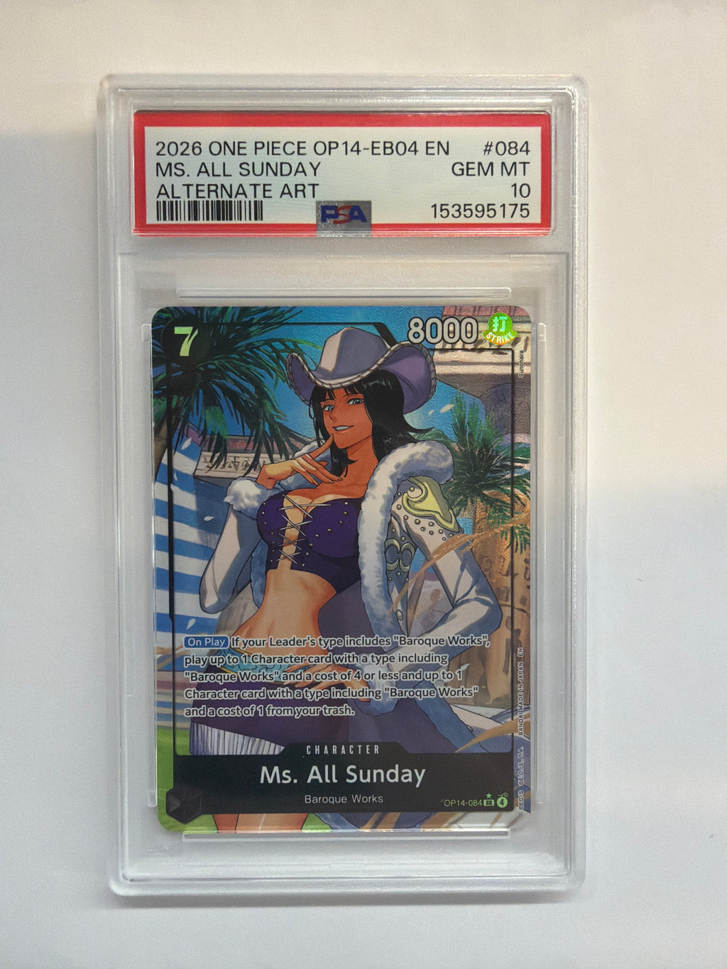 2026 One Piece OP14-EB04 Ms All Sunday 084 Alt Art PSA 10