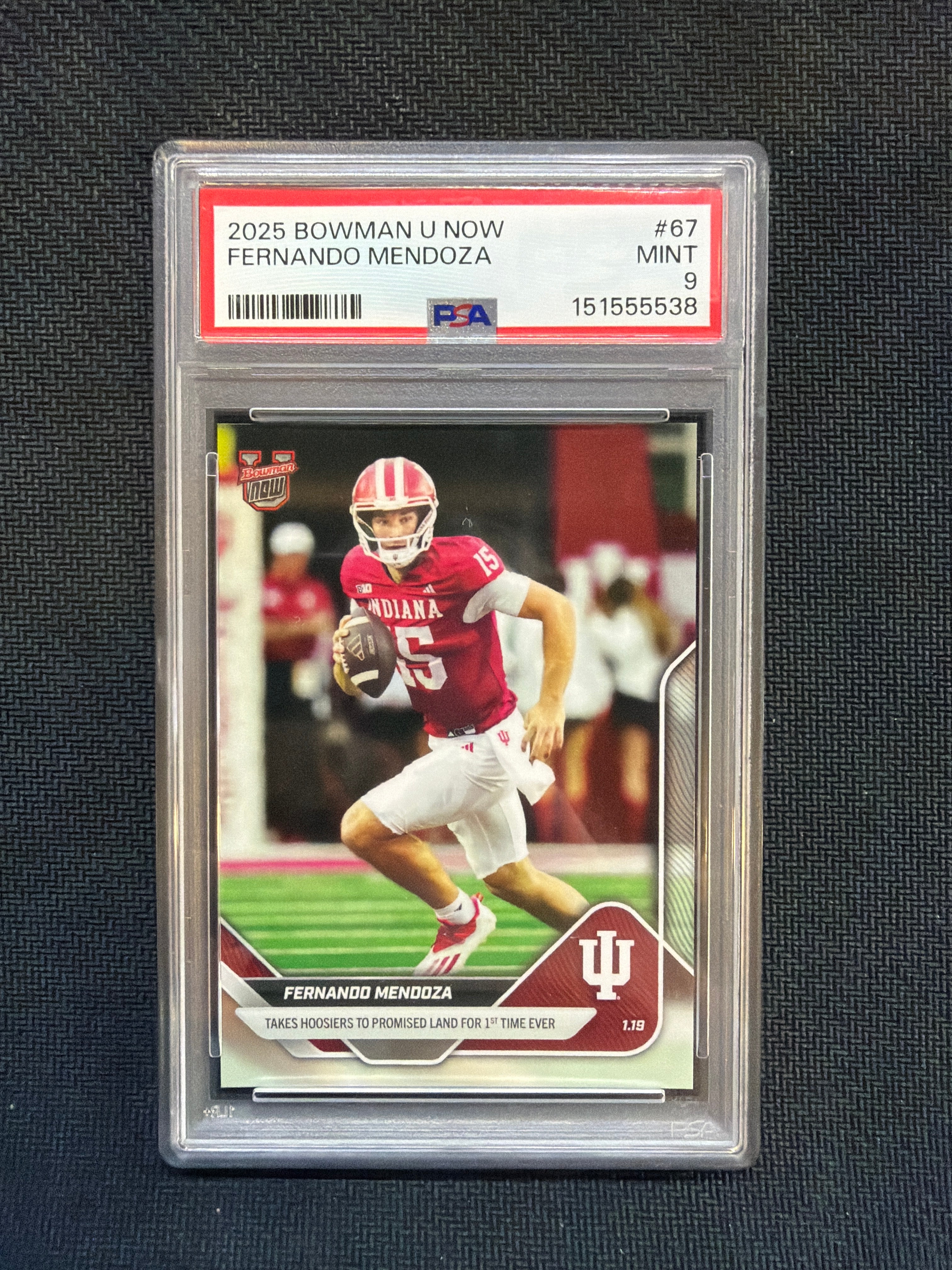 2025 Bowman U Now Fernando Mendoza Rookie PSA 9 Indiana 538
