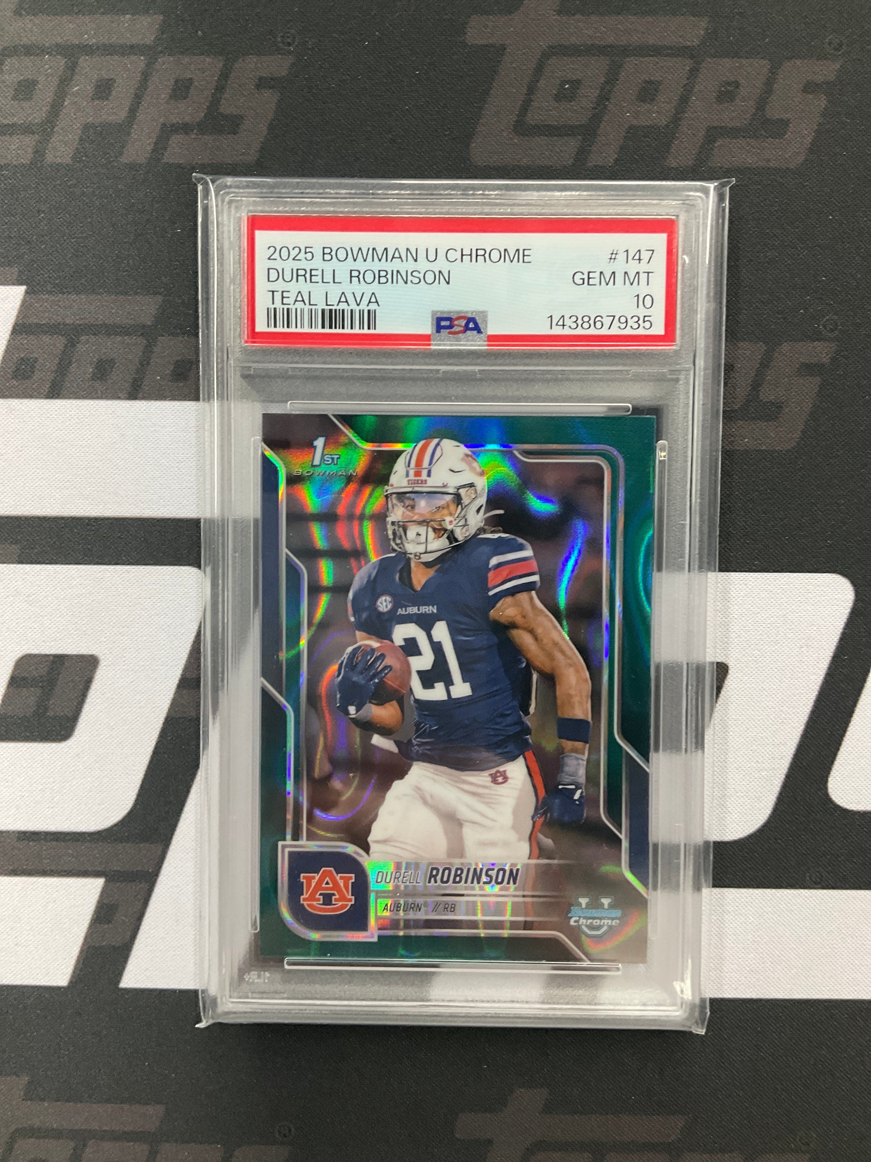 2025 Bowman U Eric Singleton Jr. Teal Lava Auburn PSA  10